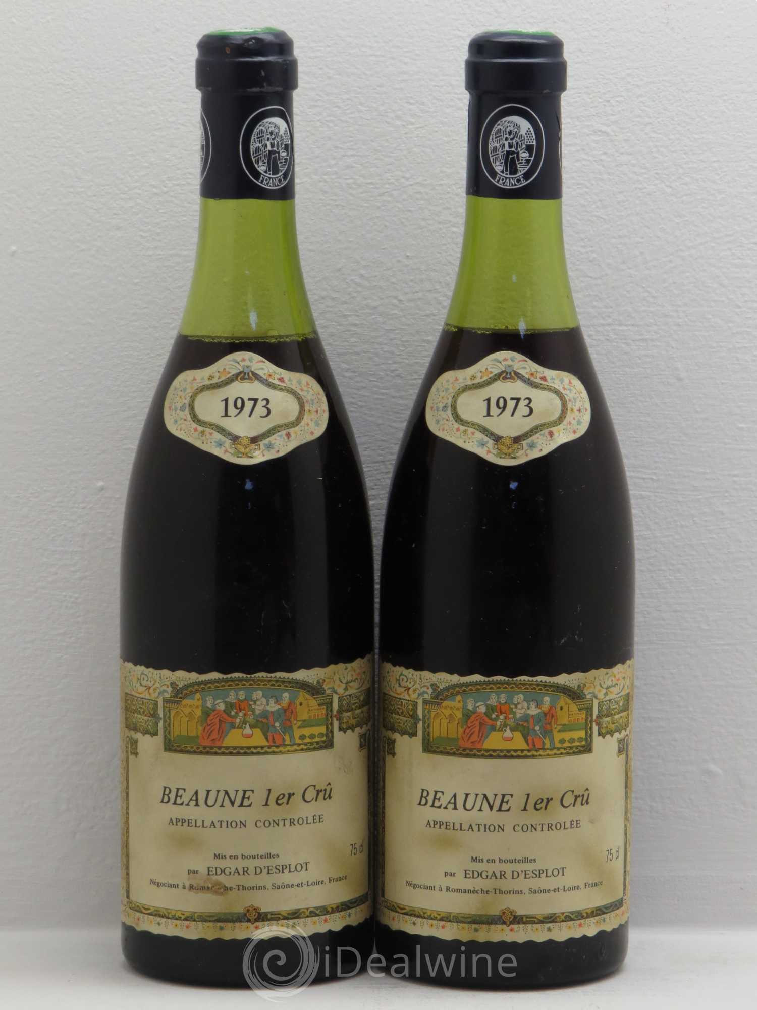 Beaune 1er Cru Edgar d'Esplot (Caps négoce) 1973 - Posten von 2 Flaschen - 0