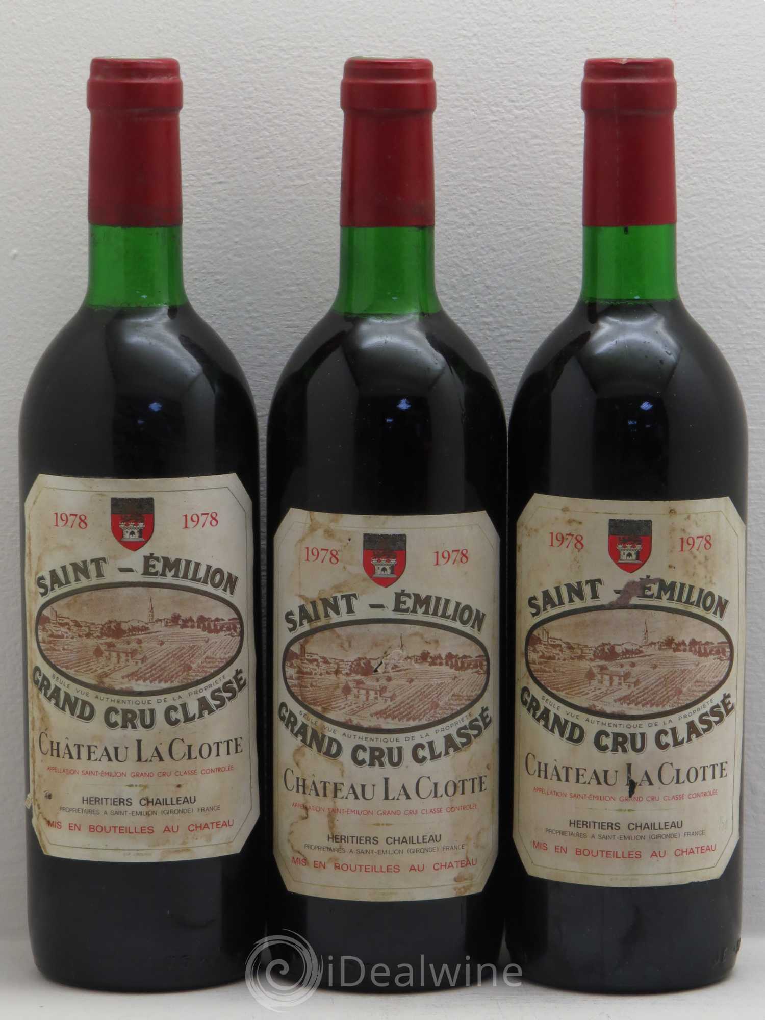Château la Clotte 1978 - Lot de 3 bouteilles - 0
