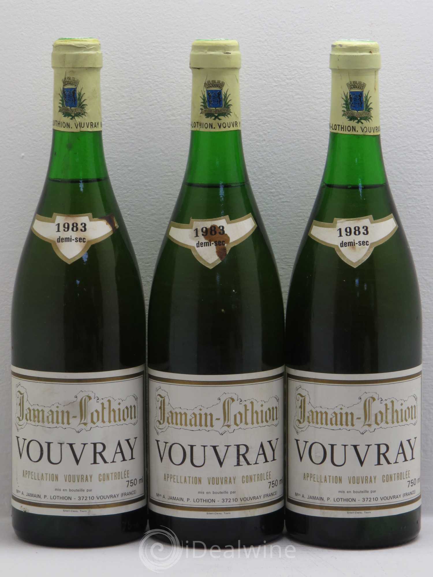 Vouvray Jamain Lothion 1983 - Lot de 3 bouteilles - 0