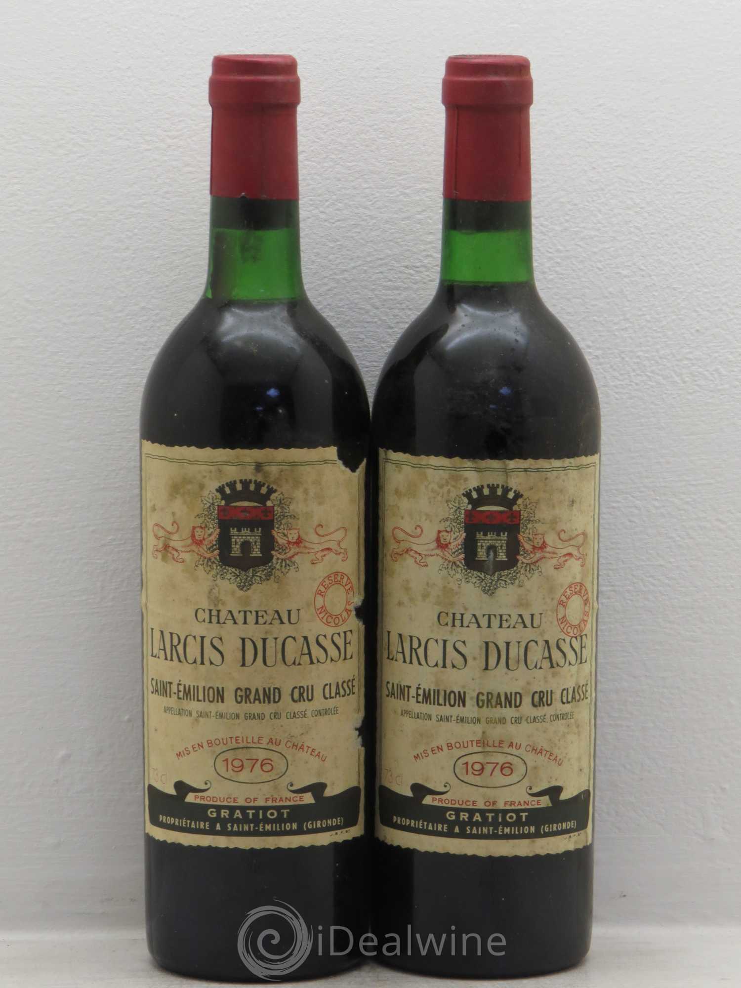 Château Larcis Ducasse 1er Grand Cru Classé B 1976 - Lot de 2 bouteilles - 0