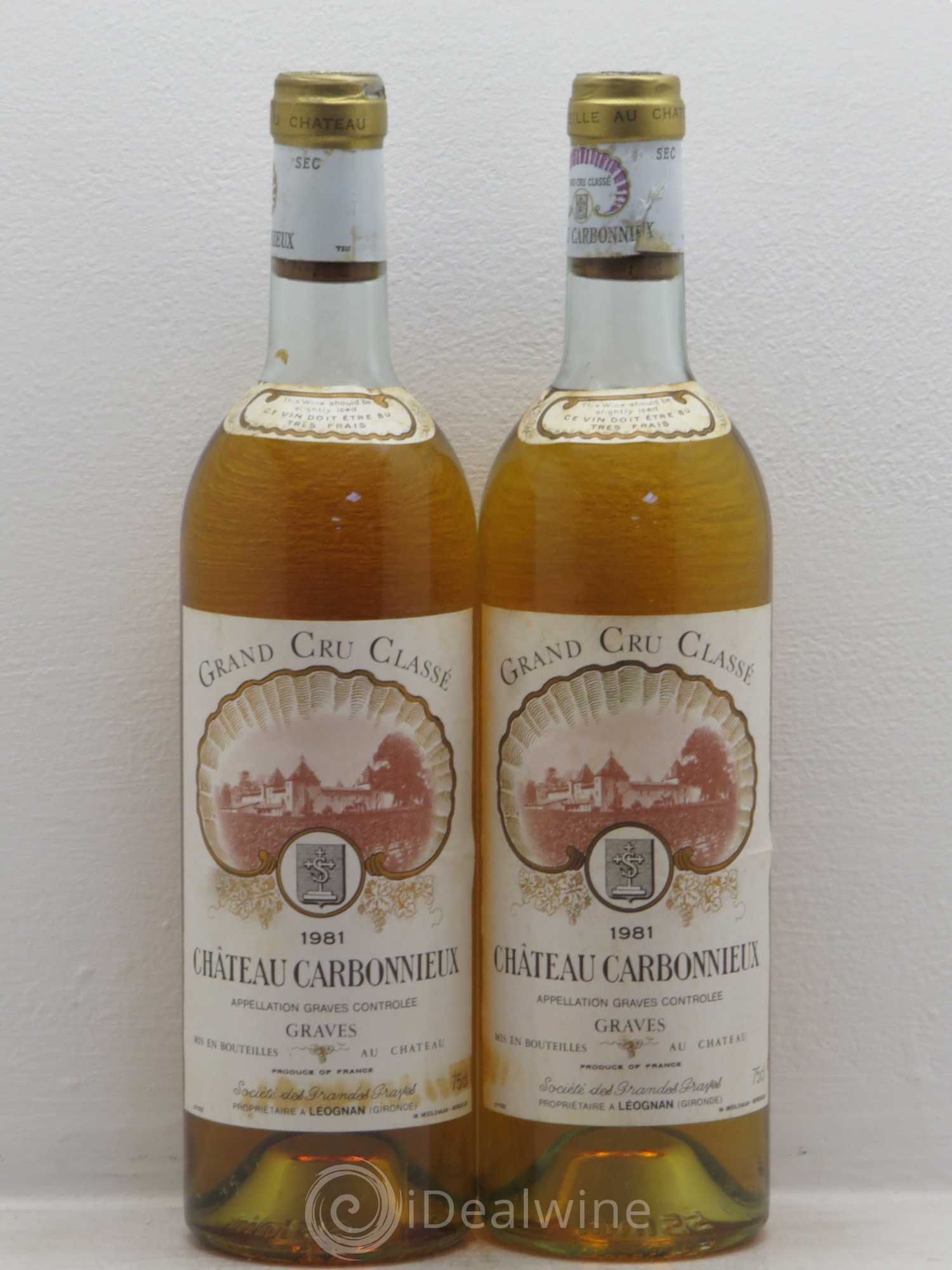 Château Carbonnieux Cru Classé de Graves 1981 - Lot de 2 bouteilles - 0