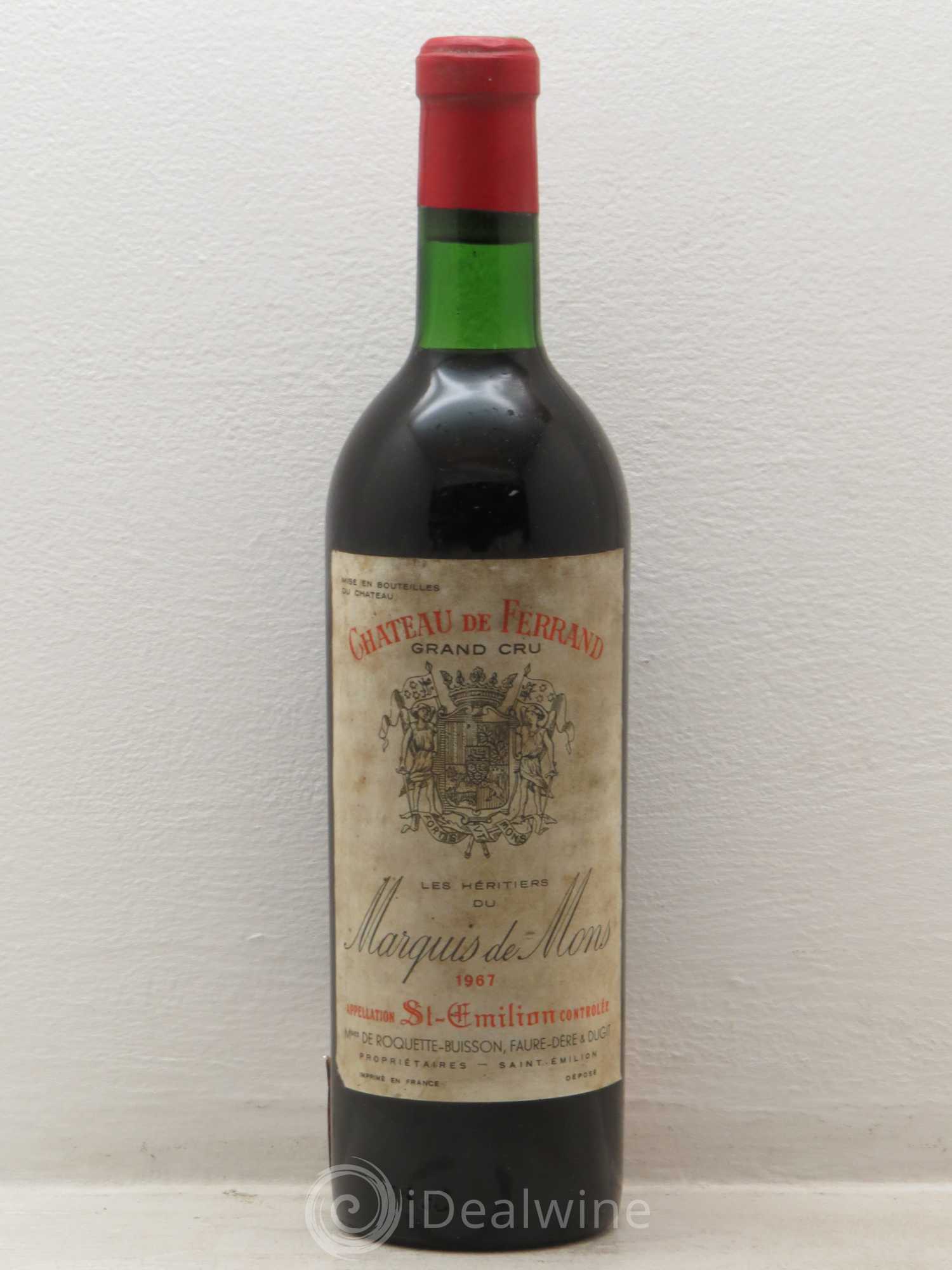 Château de Ferrand Grand Cru Classé 1967 - Lot de 1 bouteille - 0