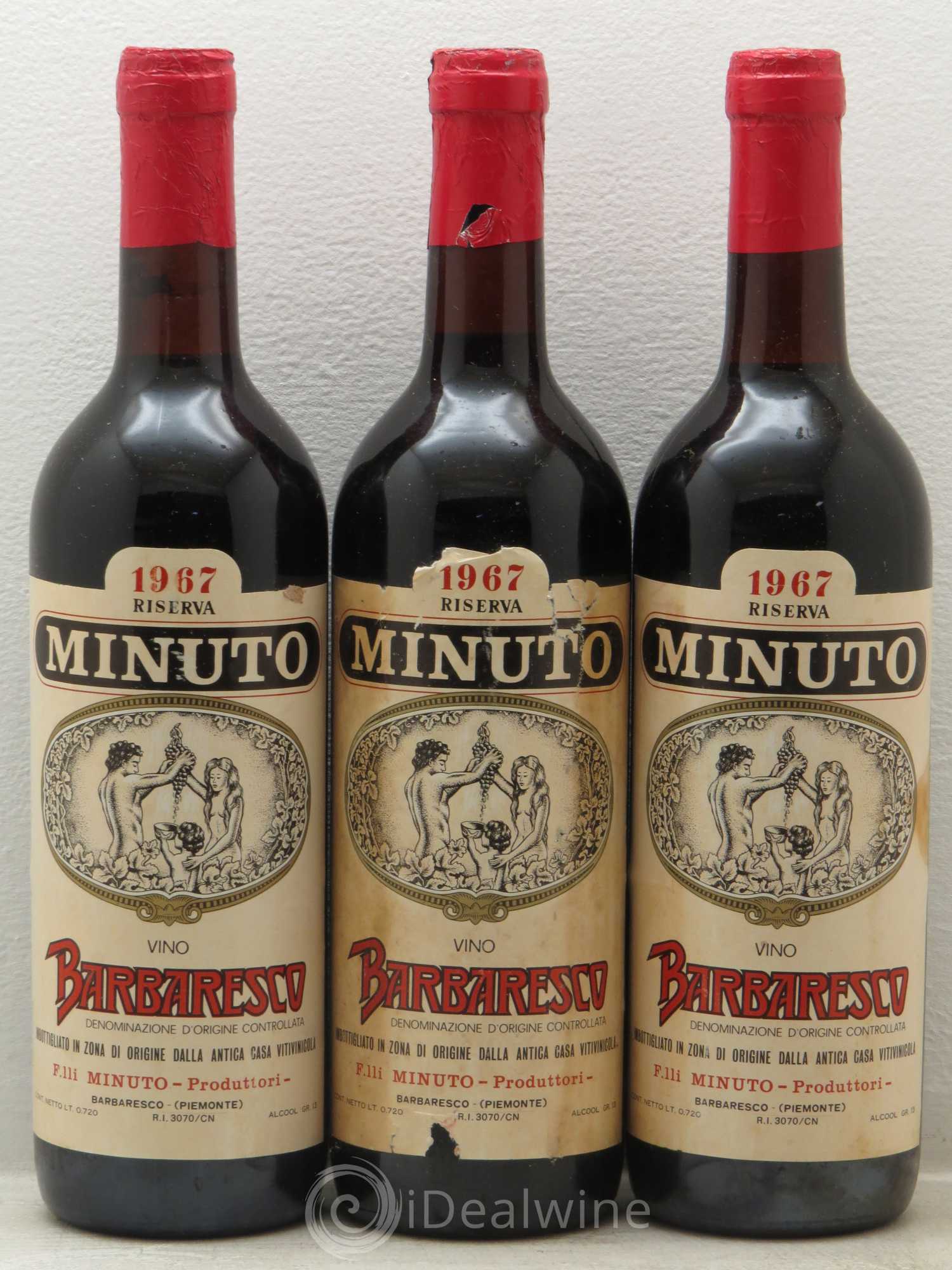 Barbaresco DOCG Riserva Paul Minuto 1967 - Lot of 3 bottles - 0