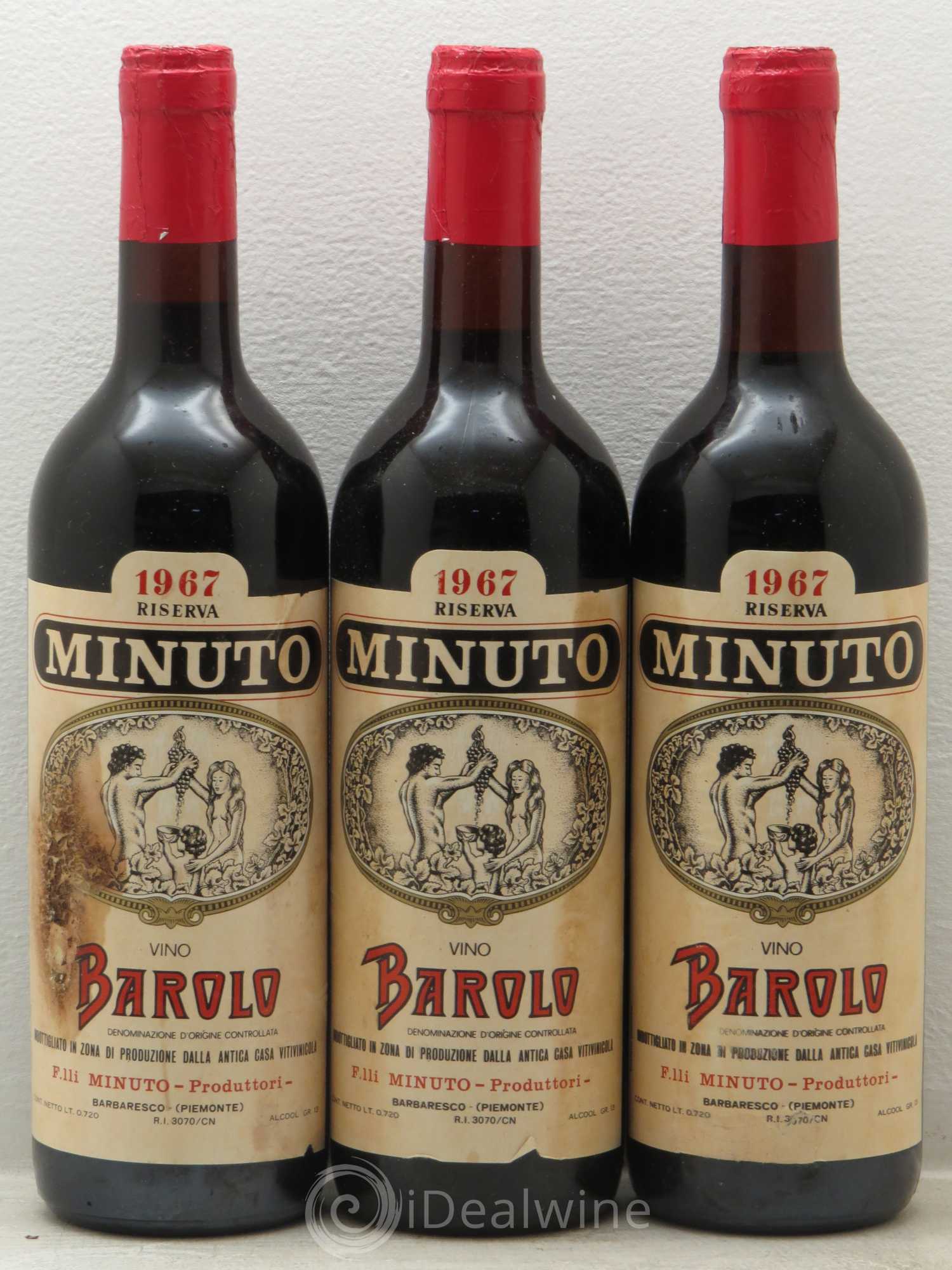 Barolo Riserva Paul Minuto 1967 - Lot de 3 bouteilles - 0