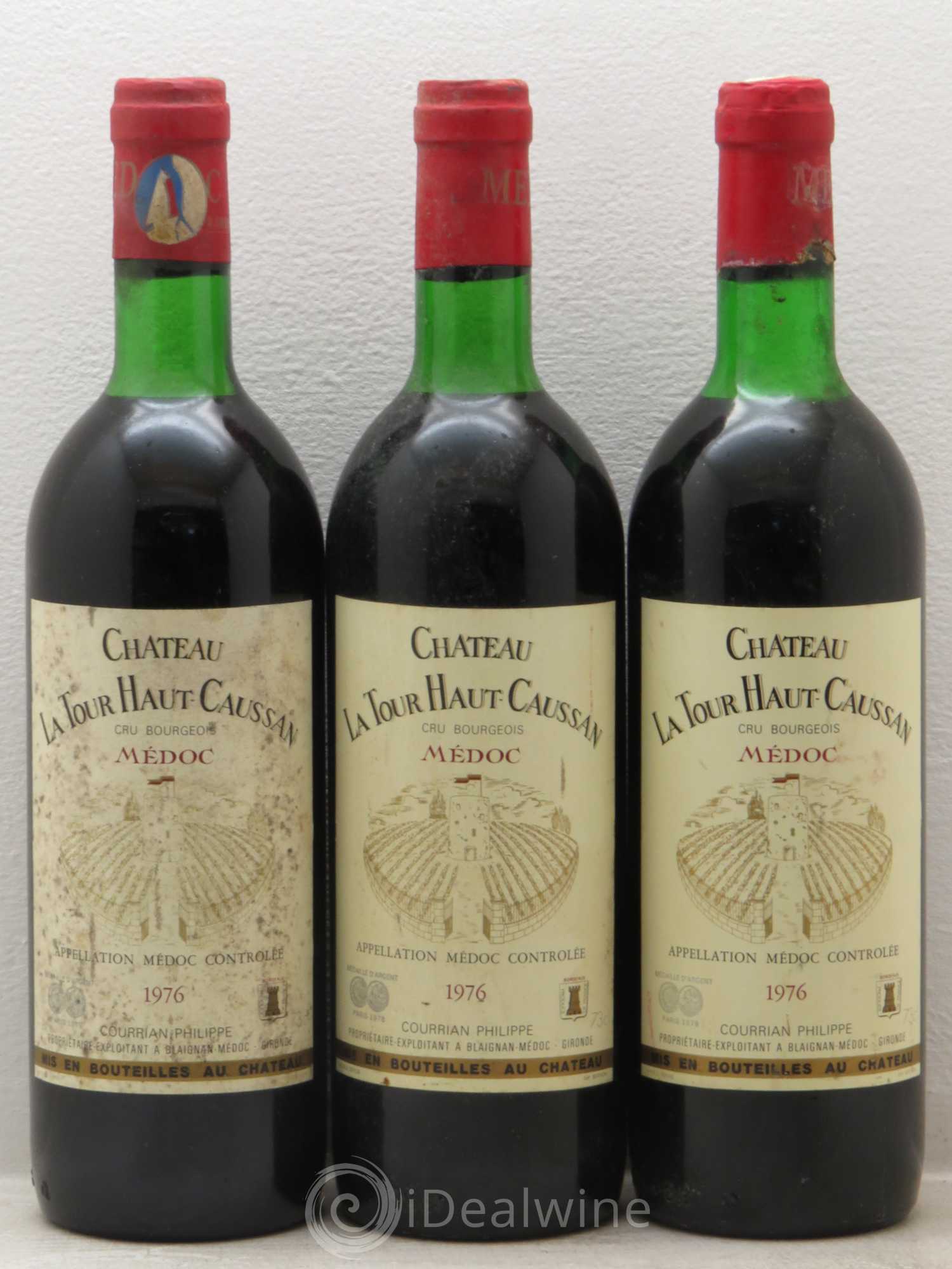 Château Tour Haut-Caussan Cru Bourgeois 1976 - Lot de 3 bouteilles - 0