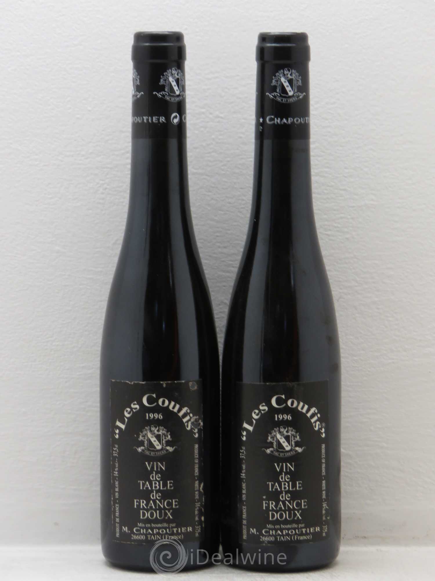 Vin de France Les Coufis - Chapoutier 1996 - Posten von 2 Demi-Flaschen - 0