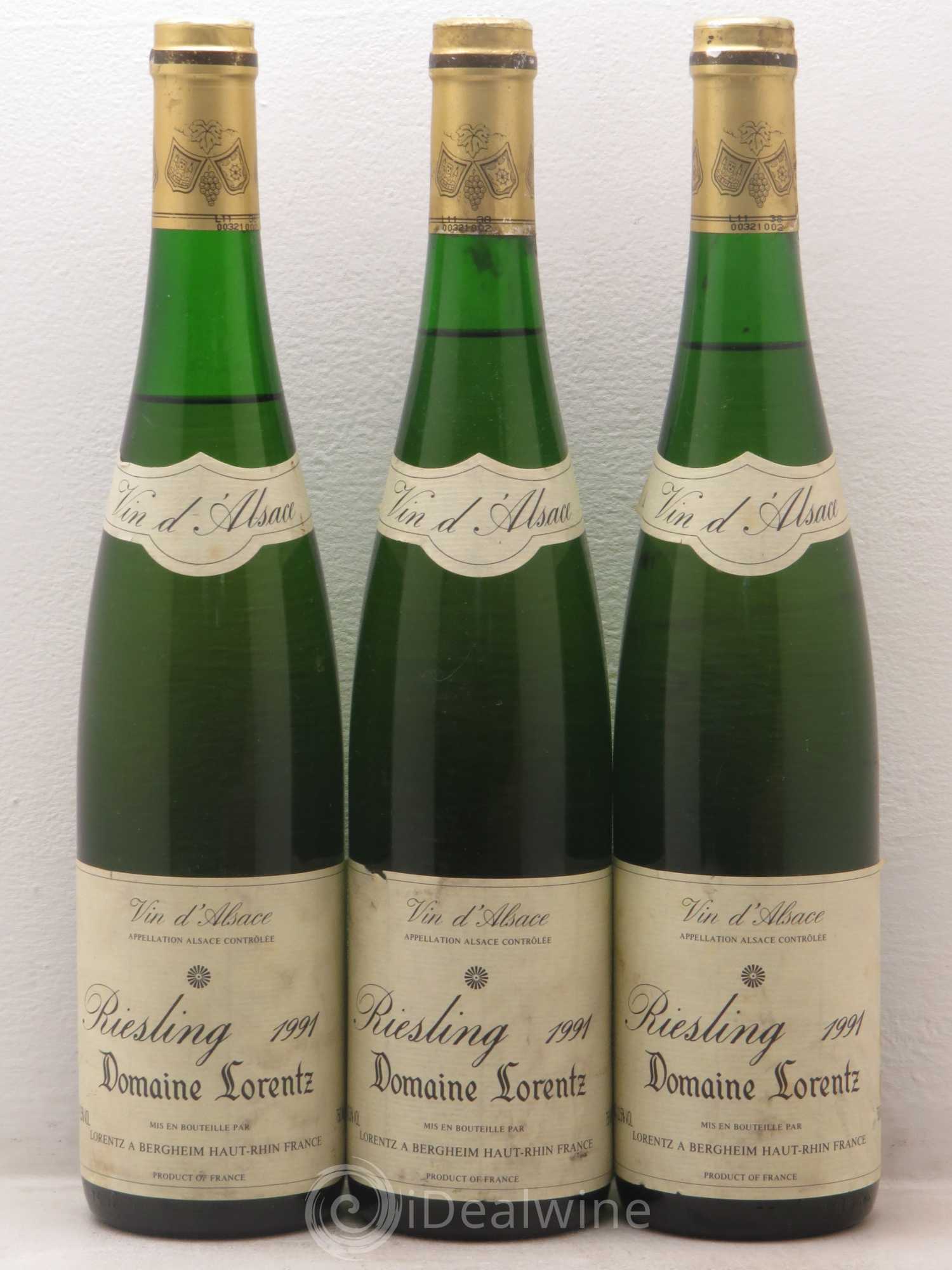 Riesling Domaine Lorentz (sans prix de réserve) 1991 - Posten von 6 Flaschen - 2