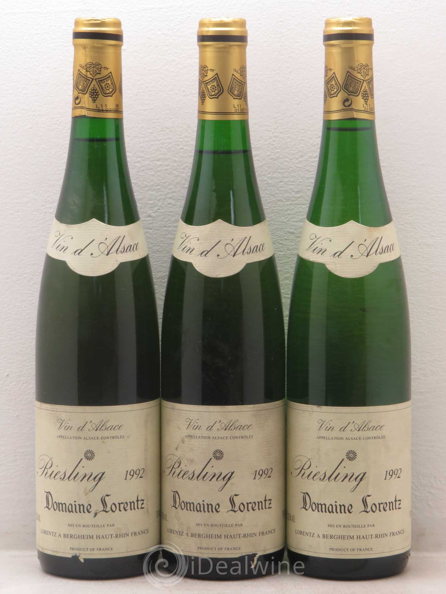 Riesling Domaine Lorentz (sans prix de réserve) 1992 - Posten von 3 Flaschen - 0