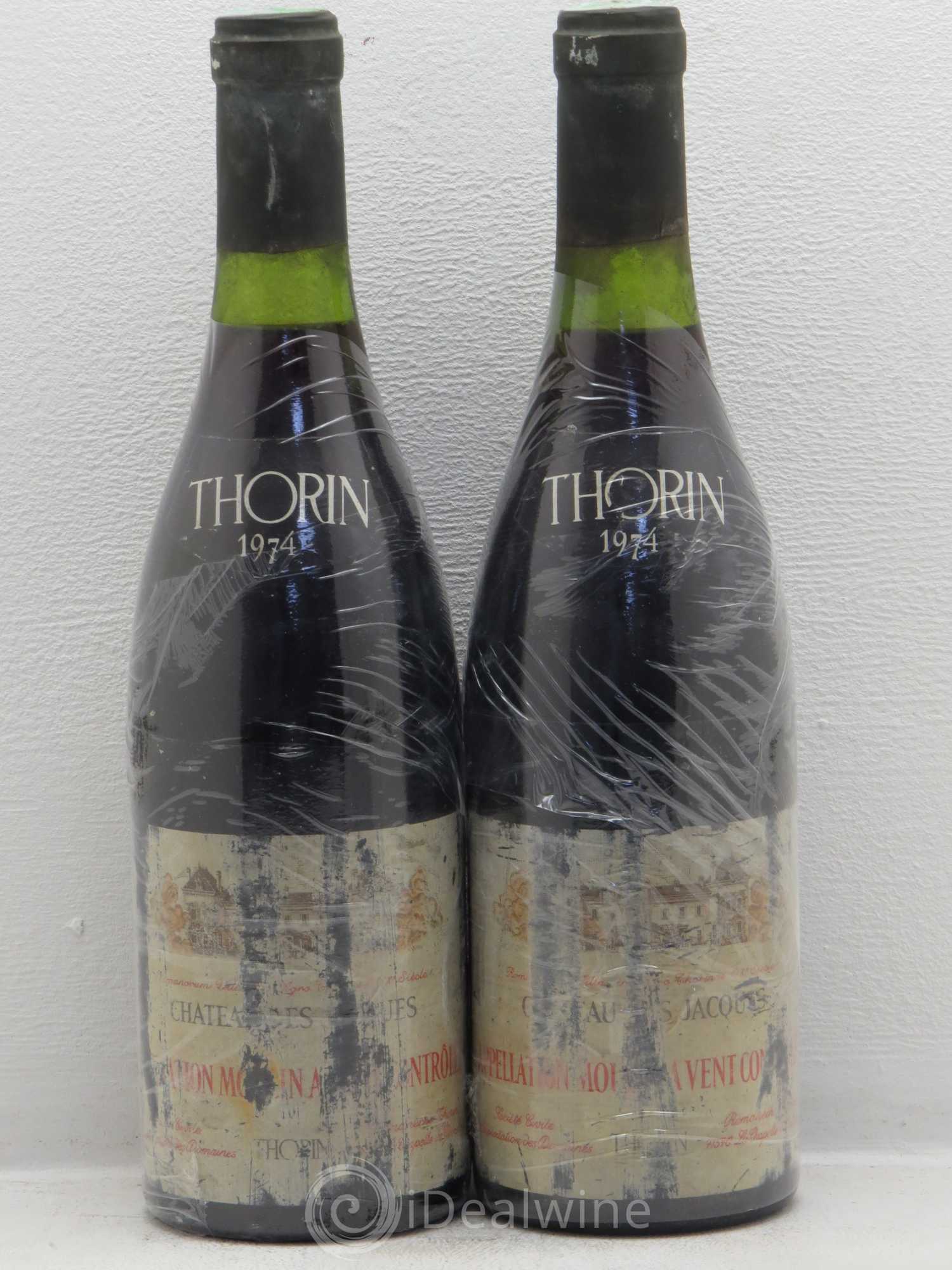 Moulin-à-Vent Clos des Thorins Château des Jacques 1974 - Lot de 2 bouteilles - 0