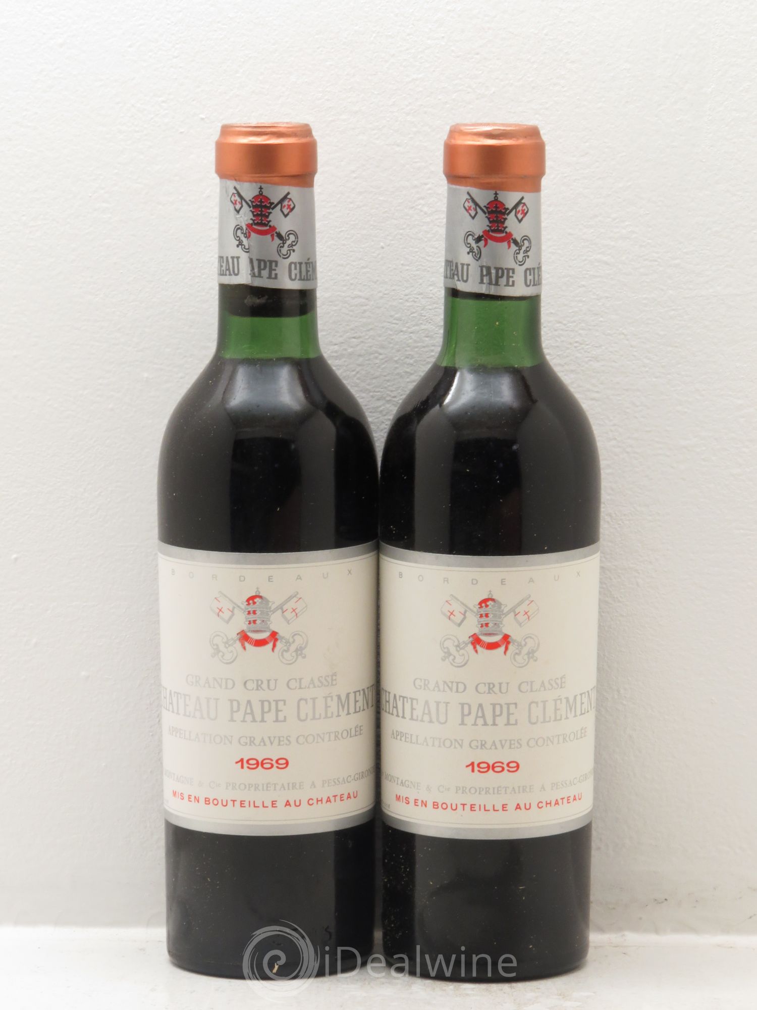 Château Pape Clément Cru Classé de Graves 1969 - Lot de 2 demi bouteilles - 0