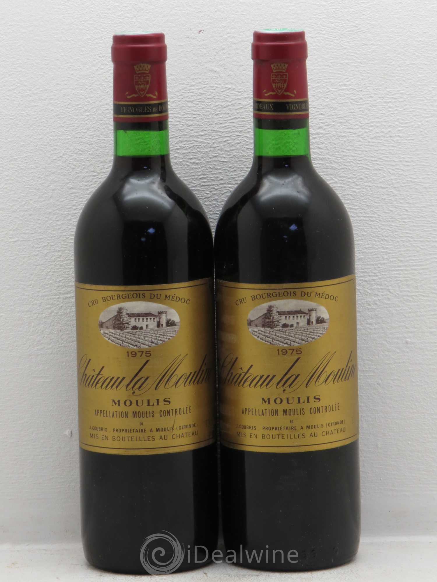 Château Moulis Château La Mouline 1975 - Lot de 2 bouteilles - 0