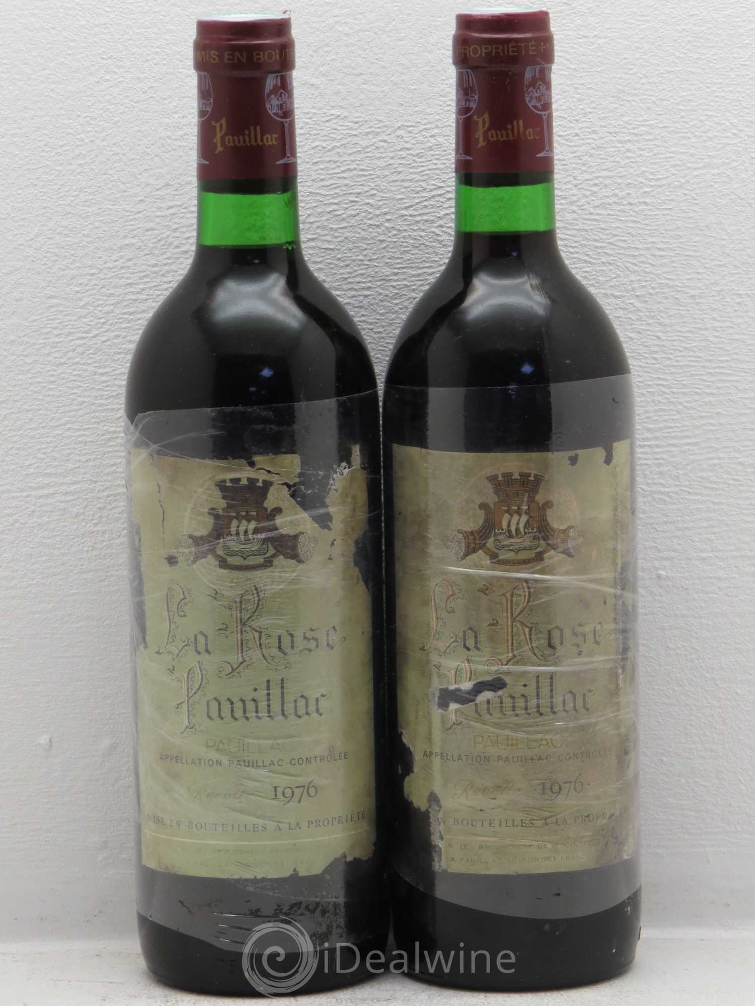 La Rose Pauillac 1976 - Lot de 2 bouteilles - 0