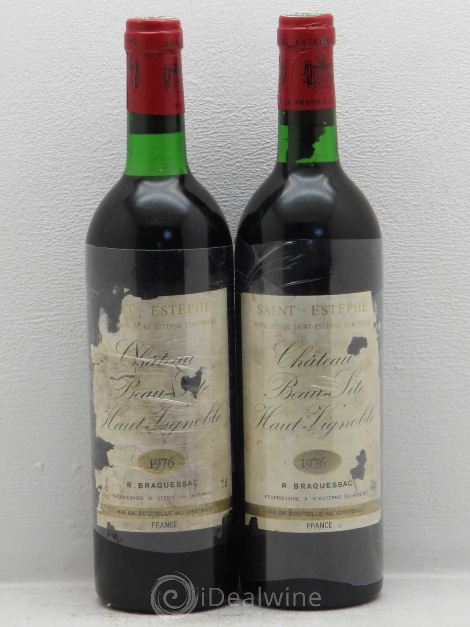 Bordeaux Château beau site Haut vignoble 1976 - Posten von 2 Flaschen - 0