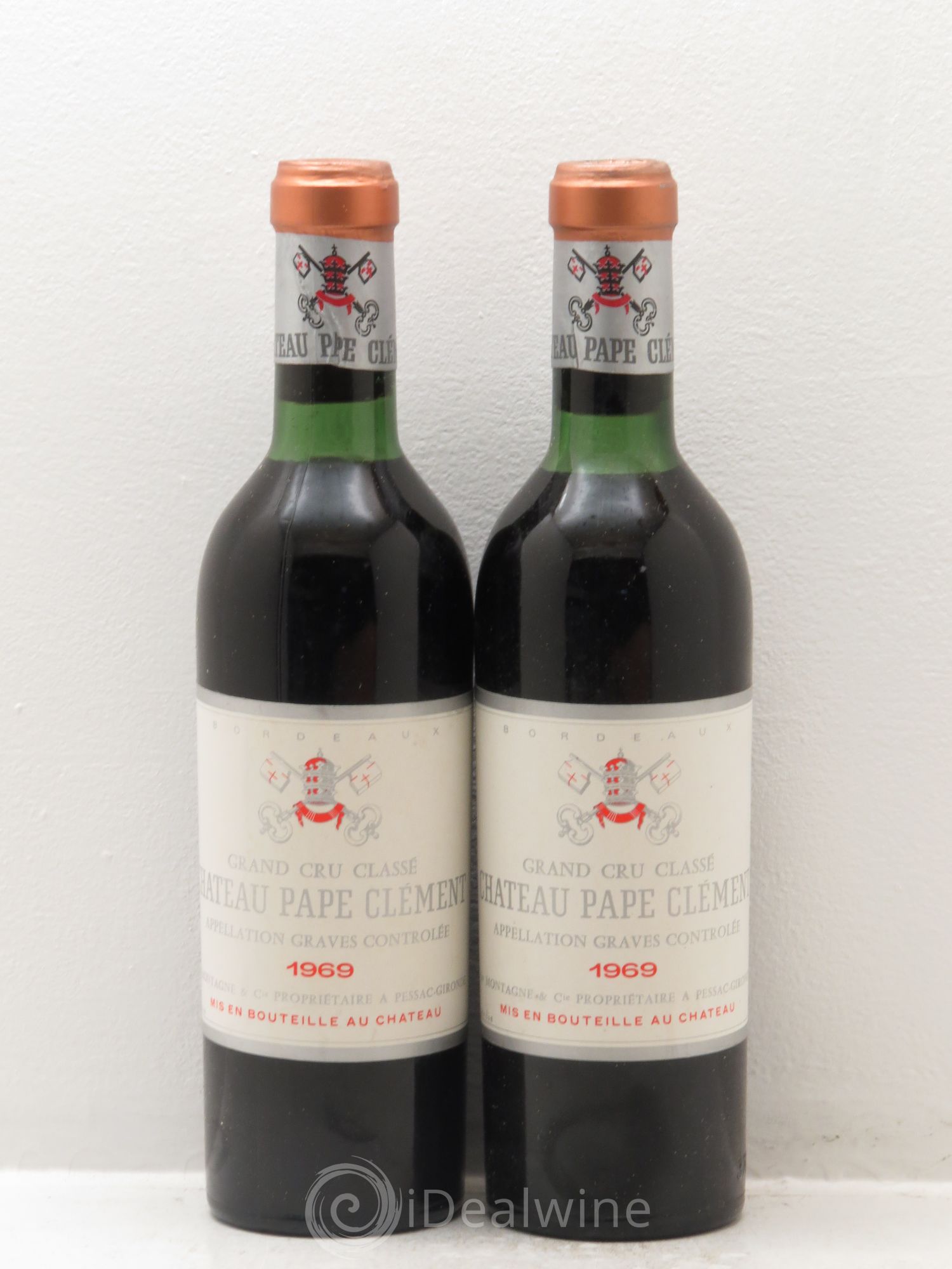Château Pape Clément Cru Classé de Graves 1969 - Lot de 2 demi bouteilles - 0