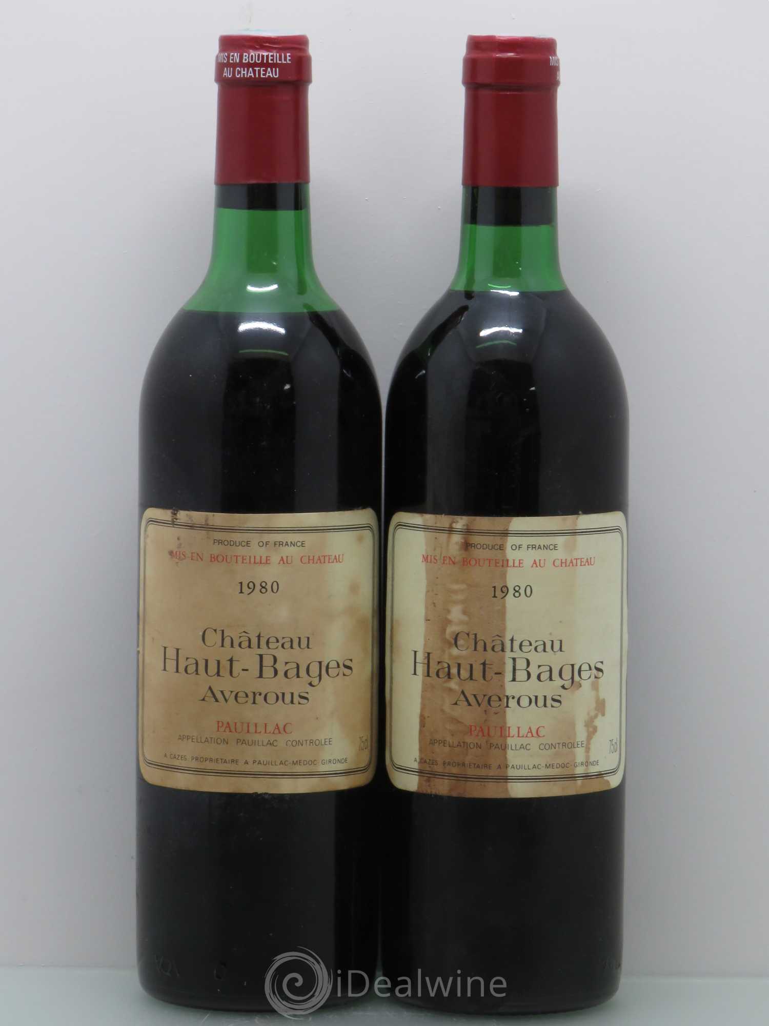 Château Haut Bages Averous Cru Bourgeois 1980 - Lot de 2 bouteilles - 0