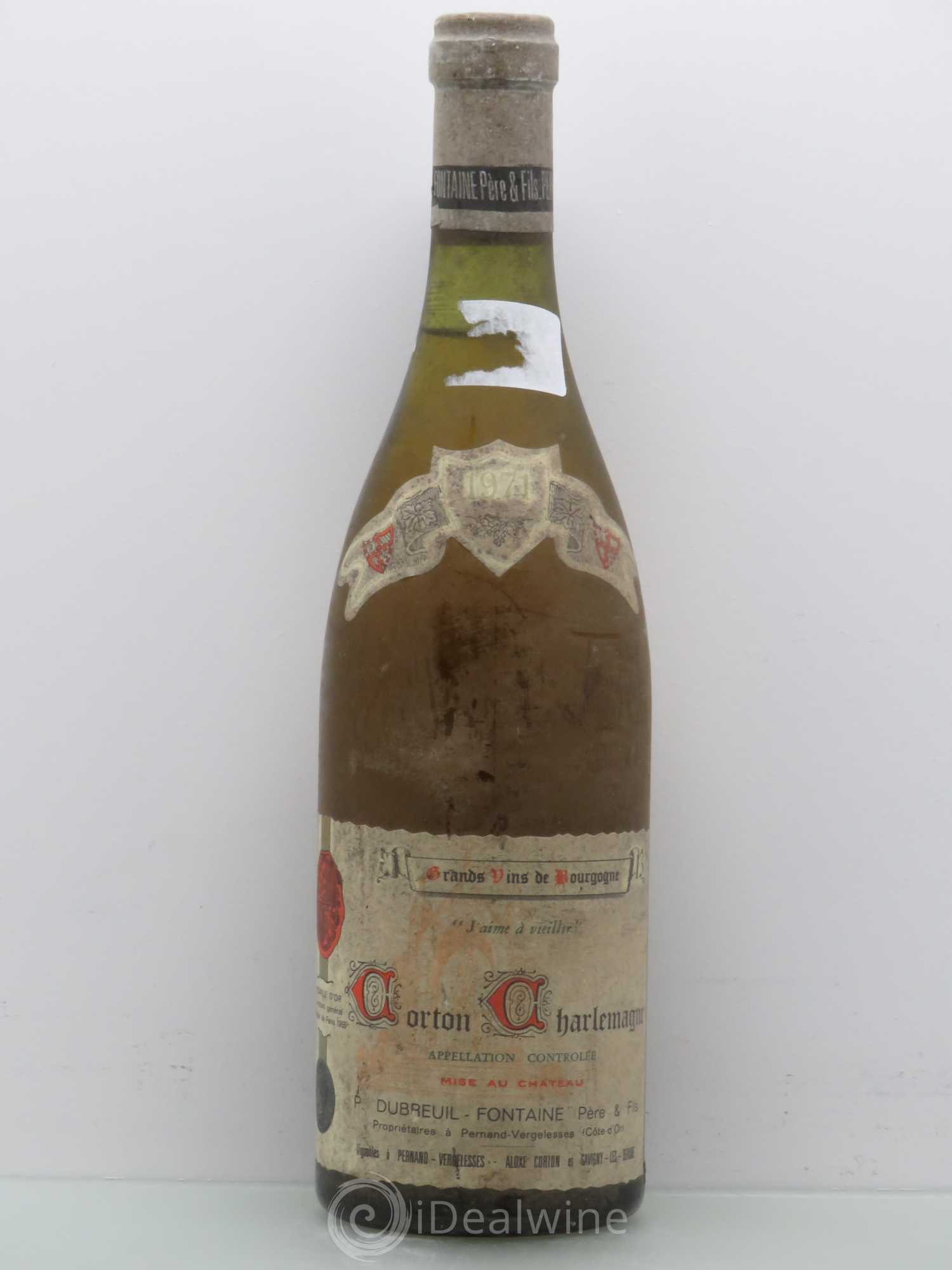 Corton-Charlemagne Grand Cru Dubreuil Fontaine 1971 - Posten von 1 Flasche - 0