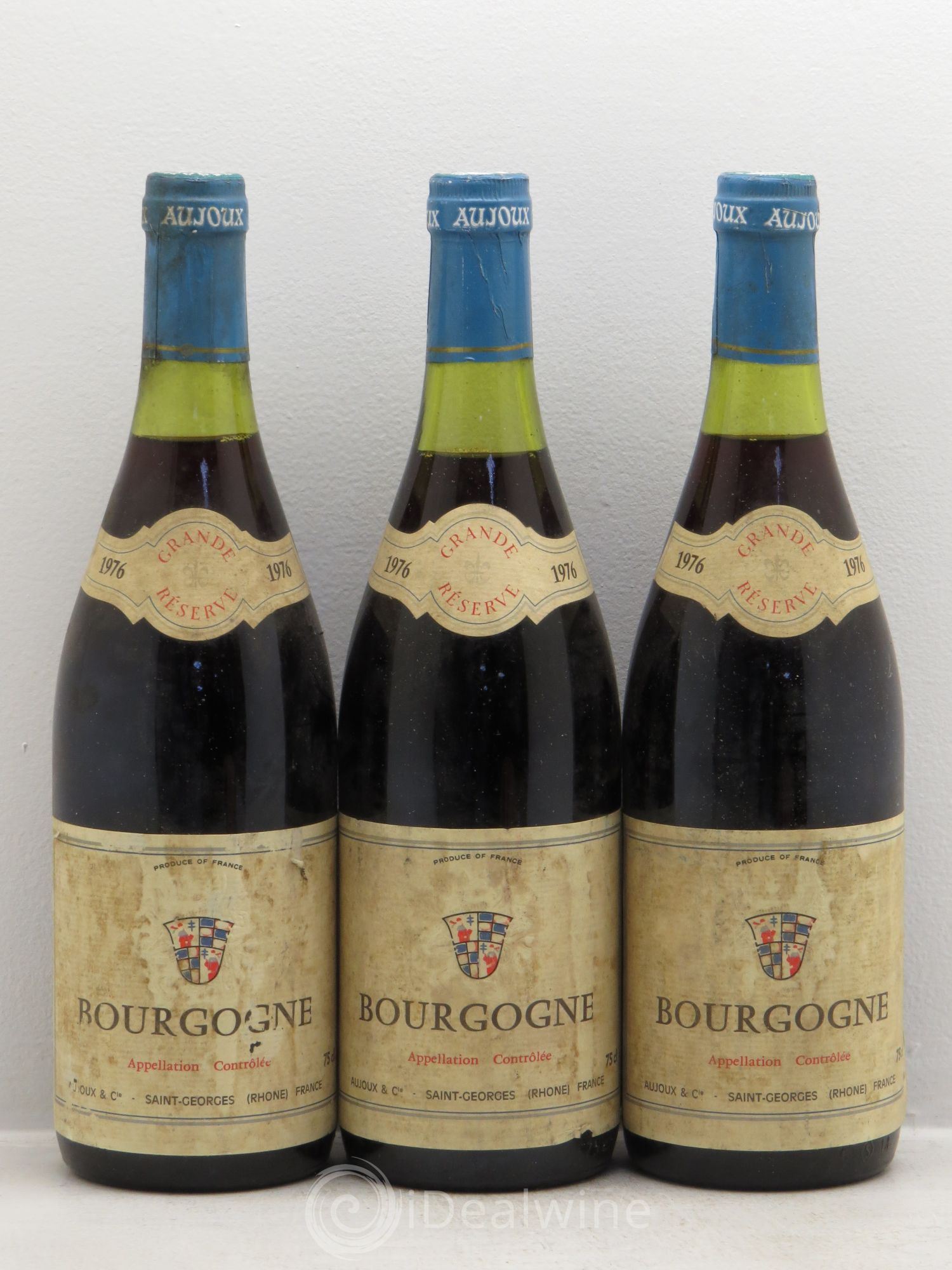 Bourgogne Aujoux 1976 - Lot de 3 bouteilles - 0