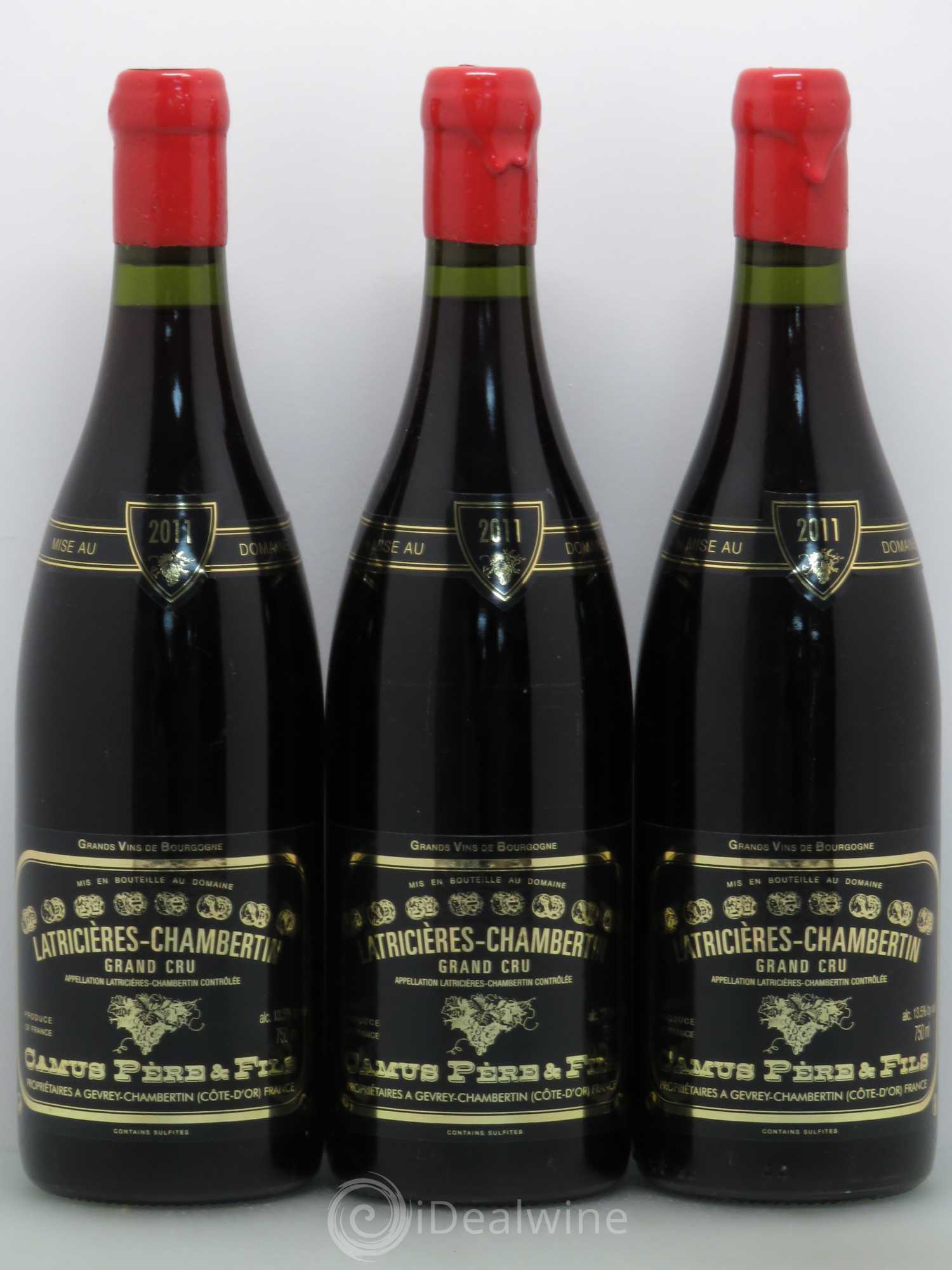 Latricières-Chambertin Grand Cru Camus Pere Et Fils 2011 - Lot de 3 bouteilles - 0