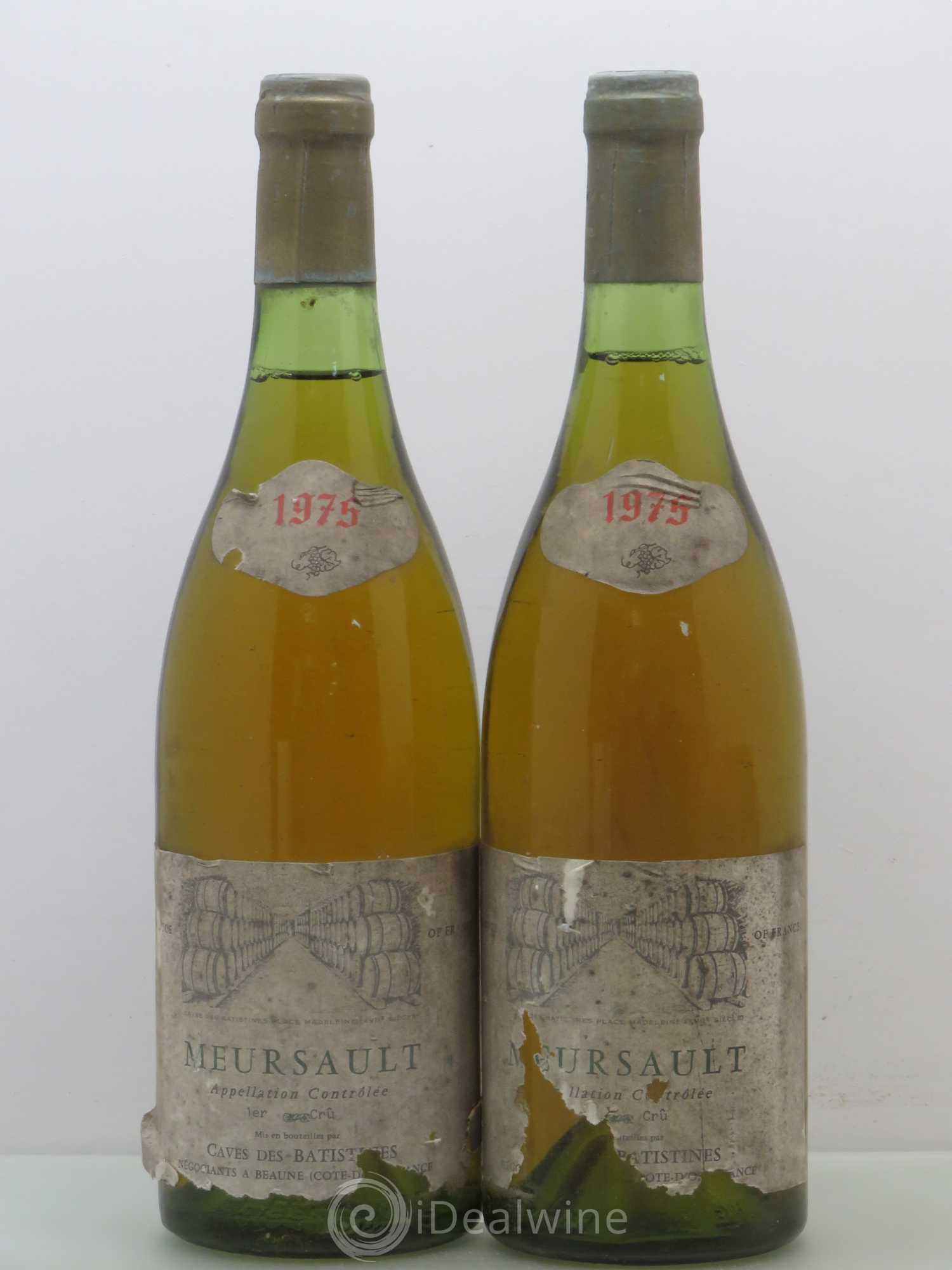 Meursault 1er Cru Cave des Batistines 1975 - Posten von 2 Flaschen - 0