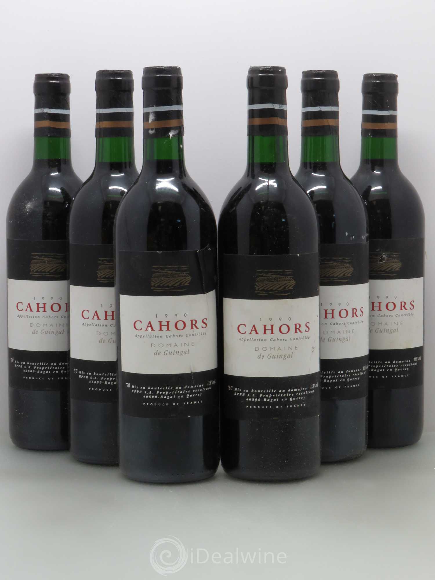 Cahors Domaine de Guingal 1990 - Posten von 6 Flaschen - 0