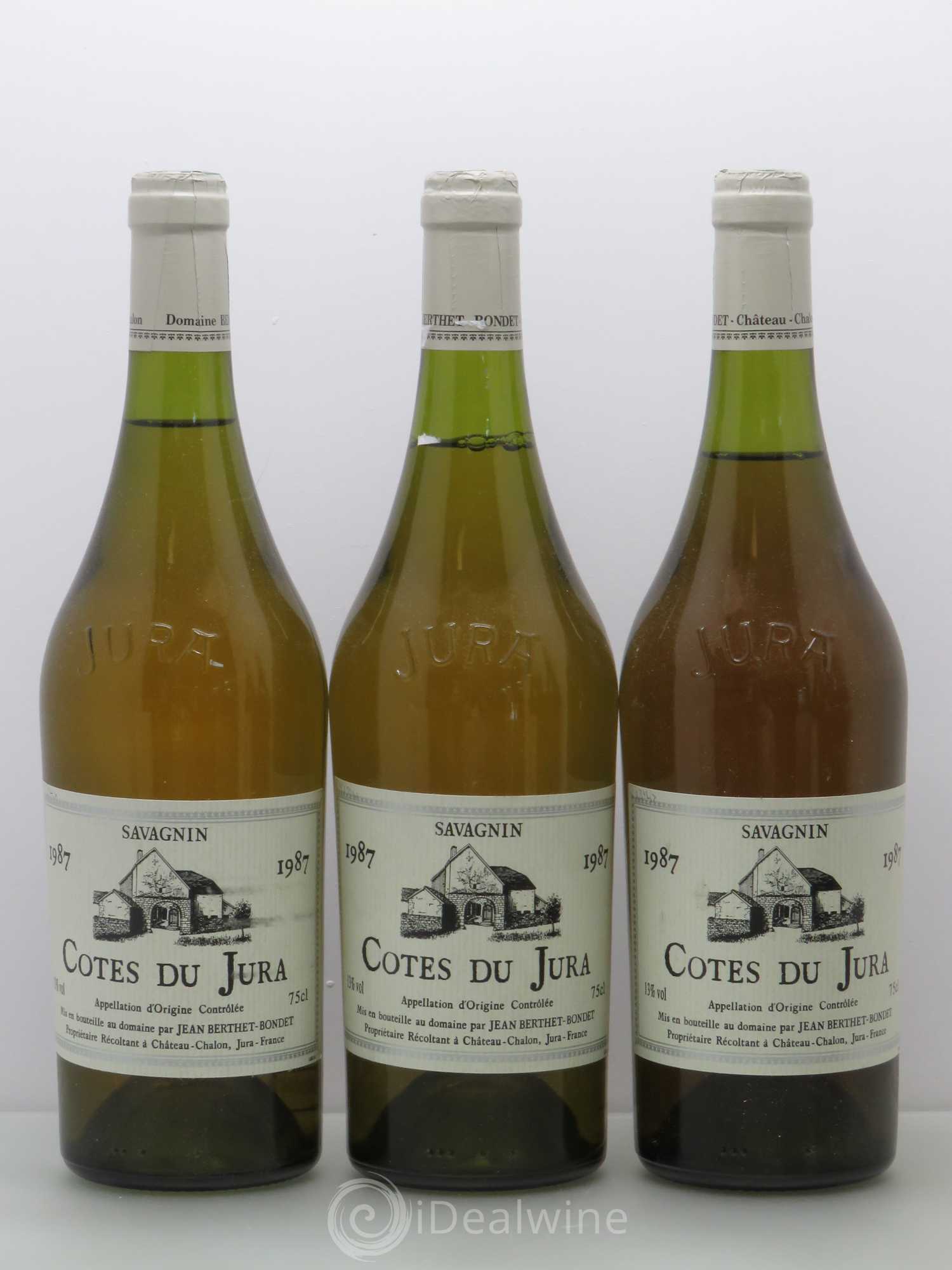 Côtes du Jura Savagnin Berthet-Bondet 1987 - Lot de 3 bouteilles - 0