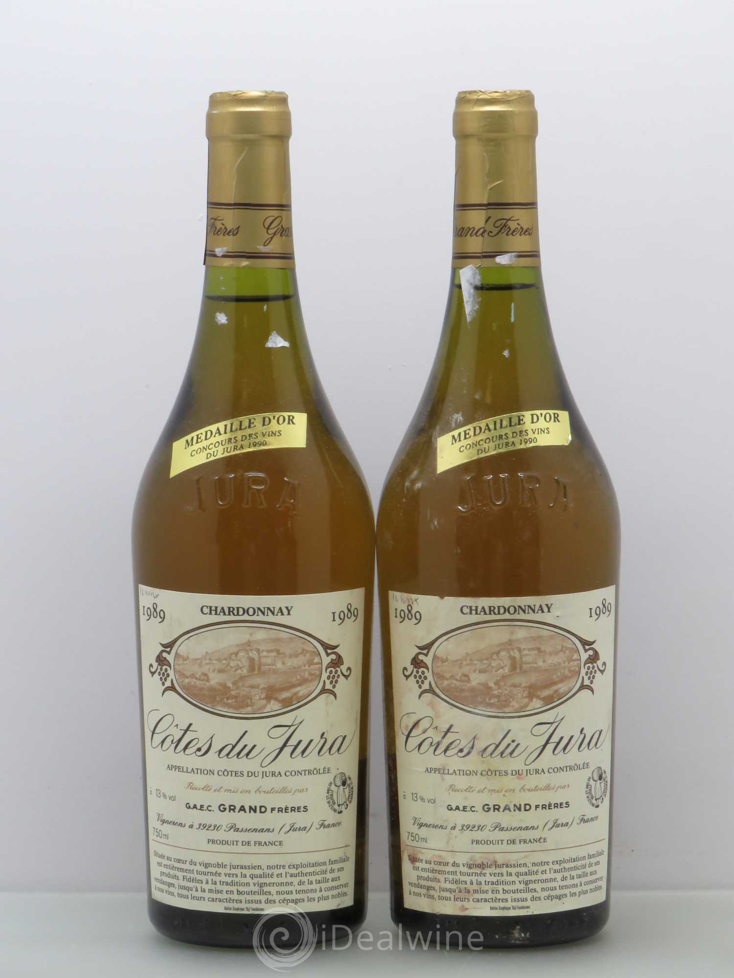 Côtes du Jura Chardonnay Grand Frères (sans prix de réserve) 1989 - Posten von 2 Flaschen - 0