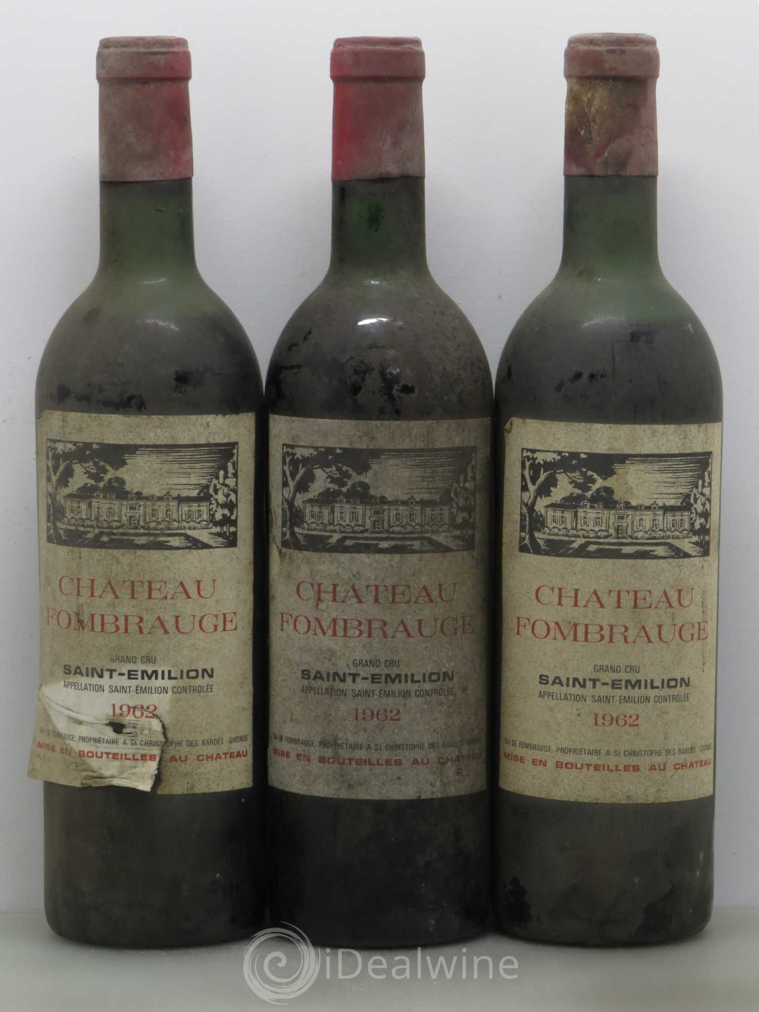 Château Fombrauge Grand Cru Classé 1962 - Lot de 3 bouteilles - 0