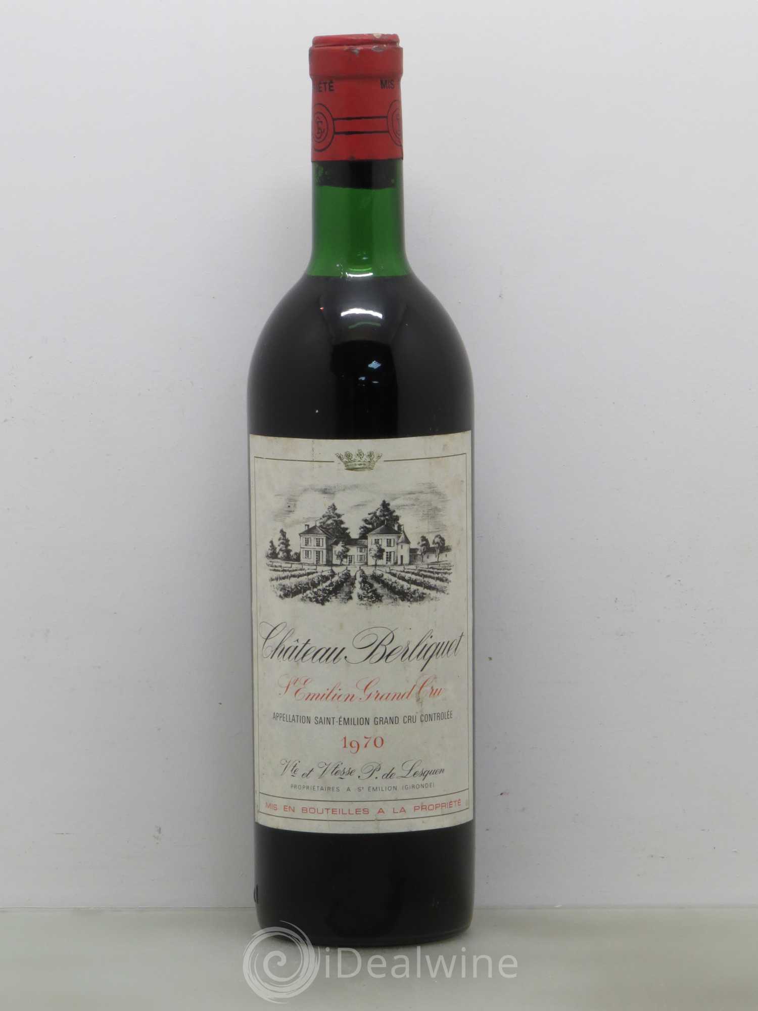 Château Berliquet Grand Cru Classé 1970 - Lot de 1 bouteille - 0