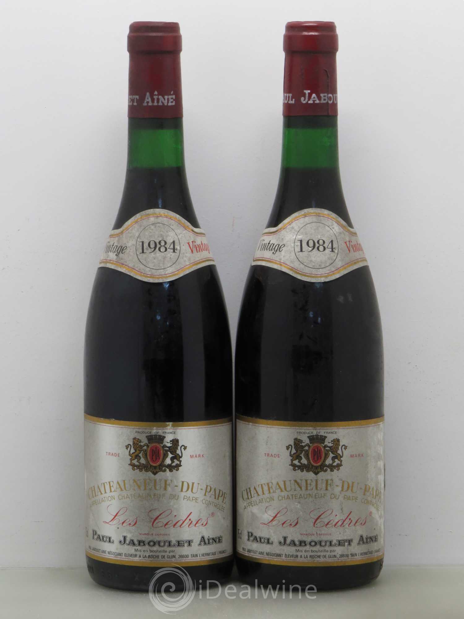 Châteauneuf-du-Pape Les Cèdres Paul Jaboulet Ainé 1984 - Lot de 2 bouteilles - 0