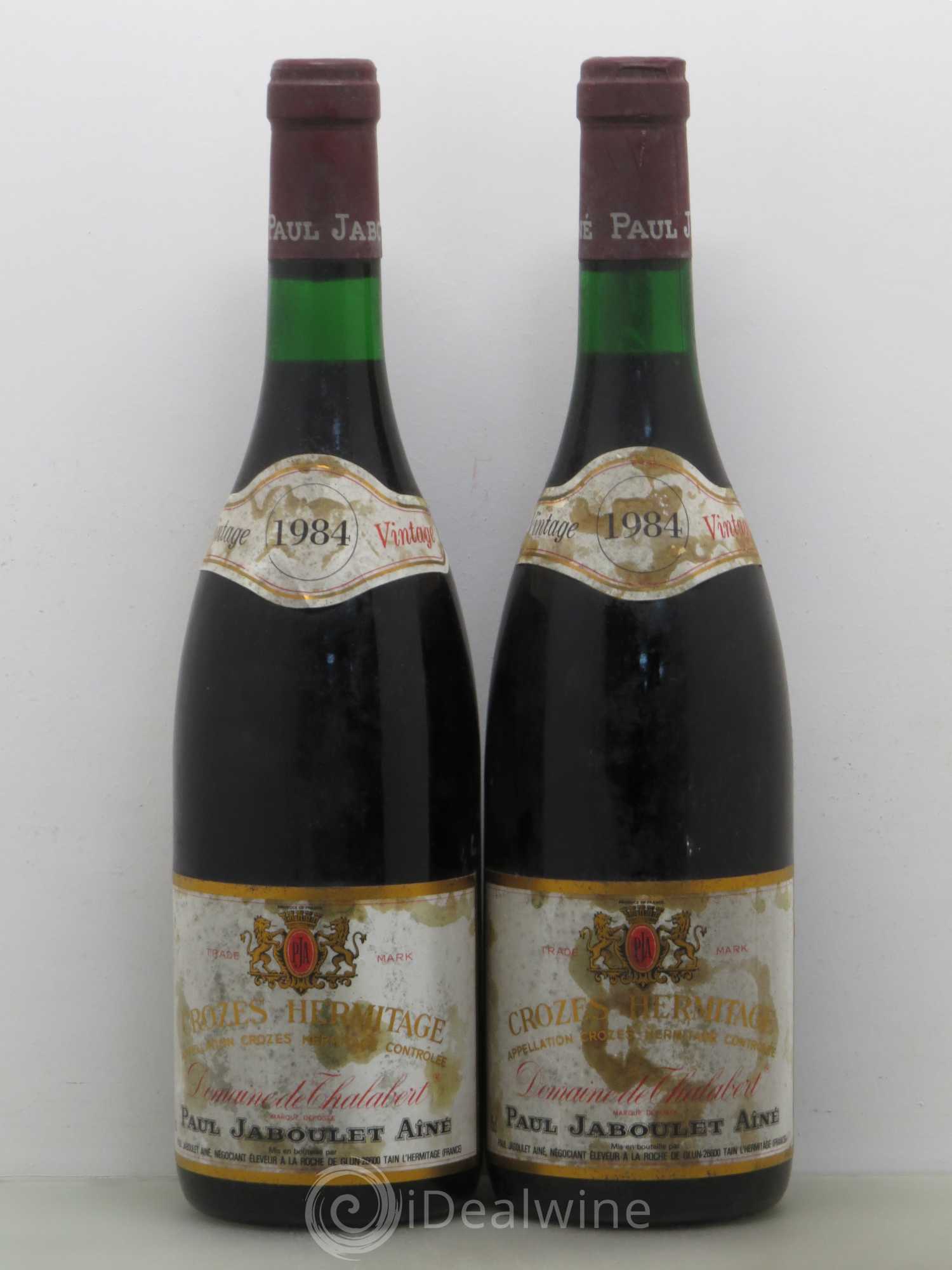 Crozes-Hermitage Domaine de Thalabert Paul Jaboulet Ainé 1984 - Lot de 2 bouteilles - 0