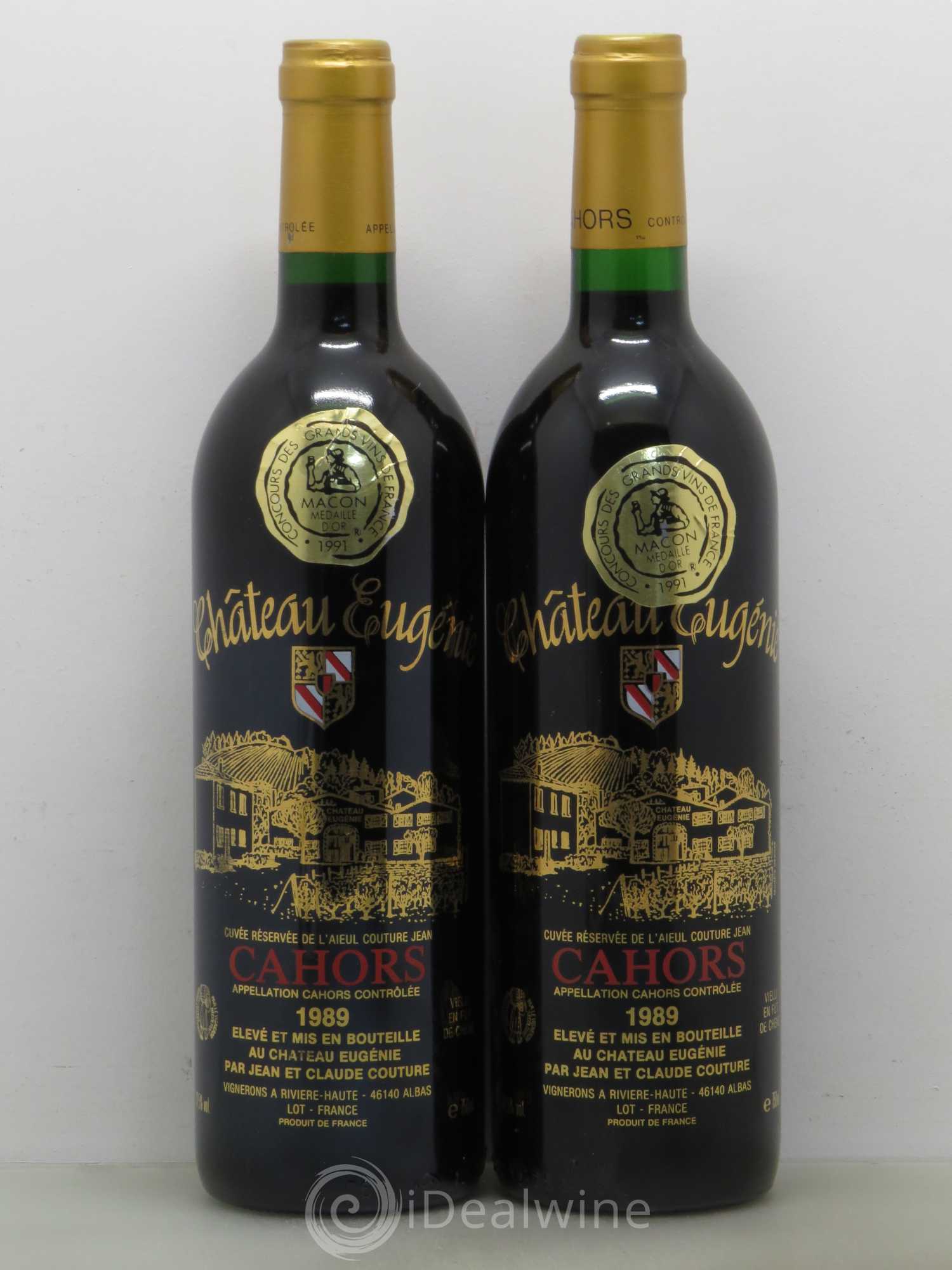Cahors Château Eugénie 1989 - Lot de 2 bouteilles - 0