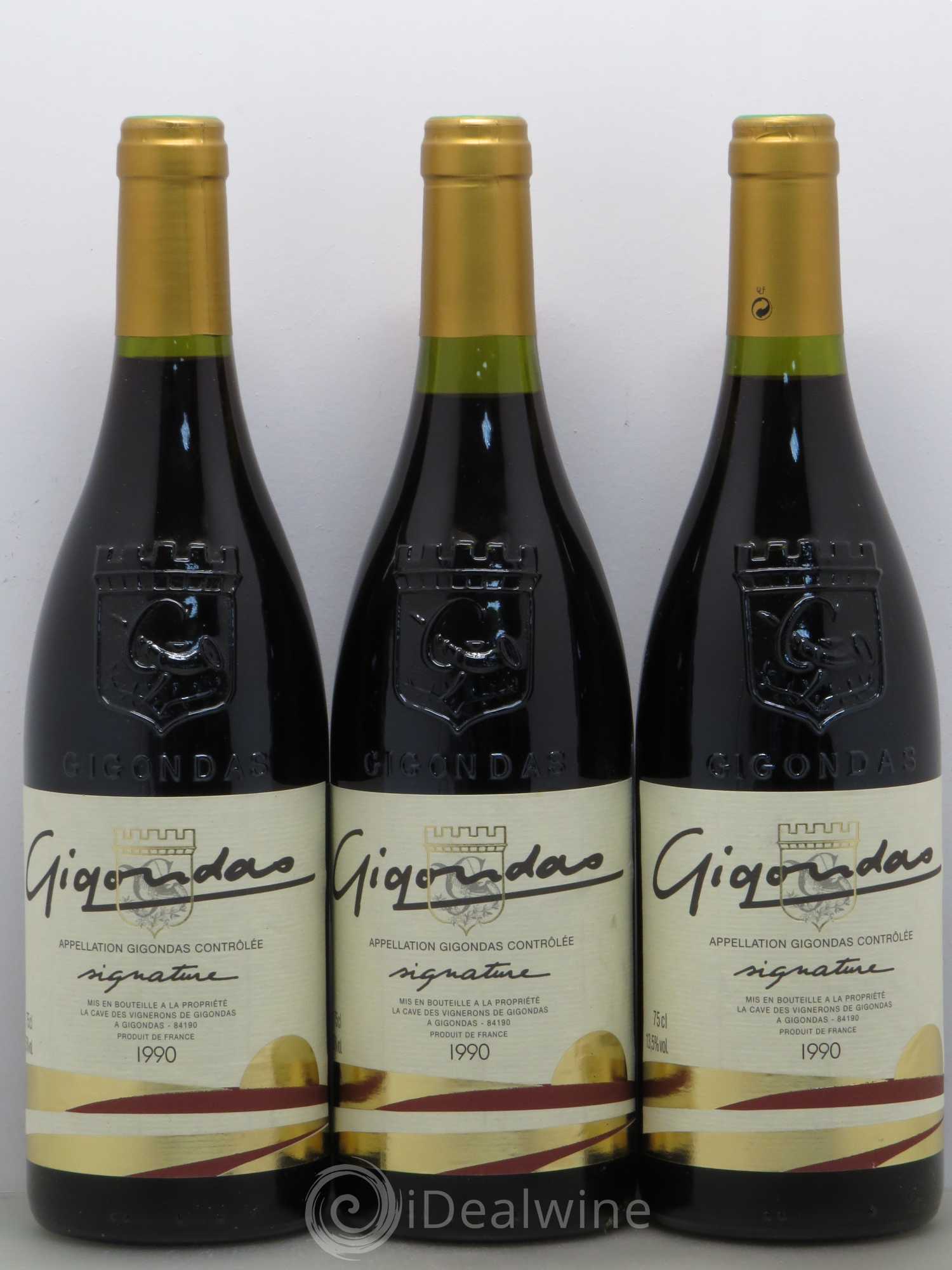 Gigondas Signature - Cave des Vignerons 1990 - Posten von 3 Flaschen - 0