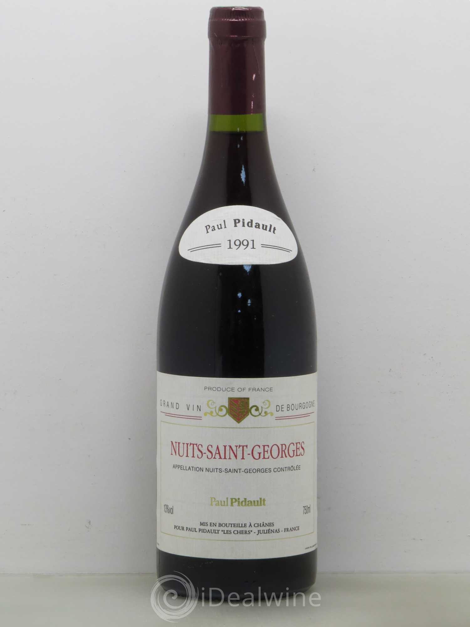 Nuits-Saint-Georges Pidault 1991 - Lot de 1 bouteille - 0