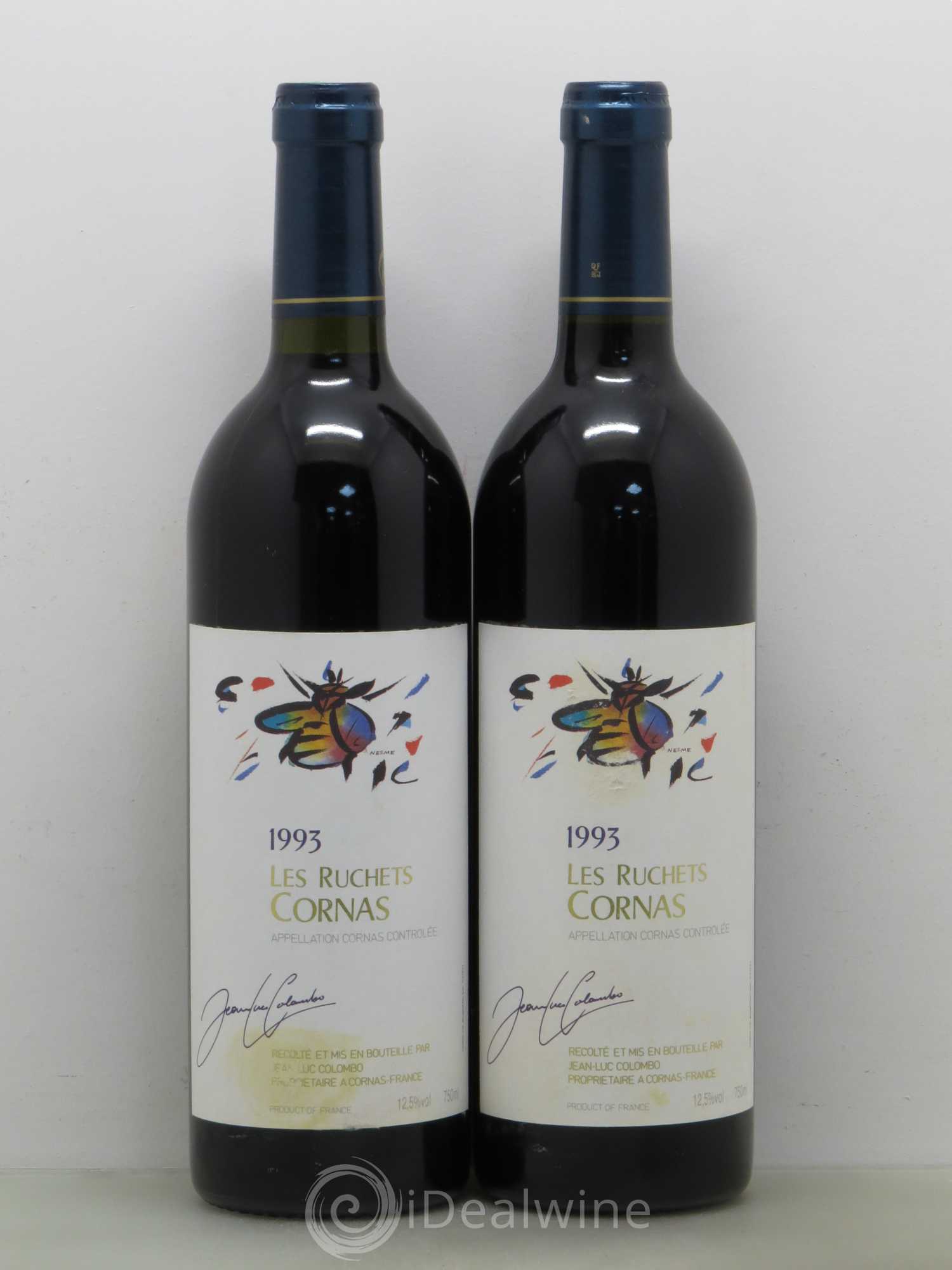 Cornas les Ruchets Jean-Luc Colombo 1993 - Lot de 2 bouteilles - 0