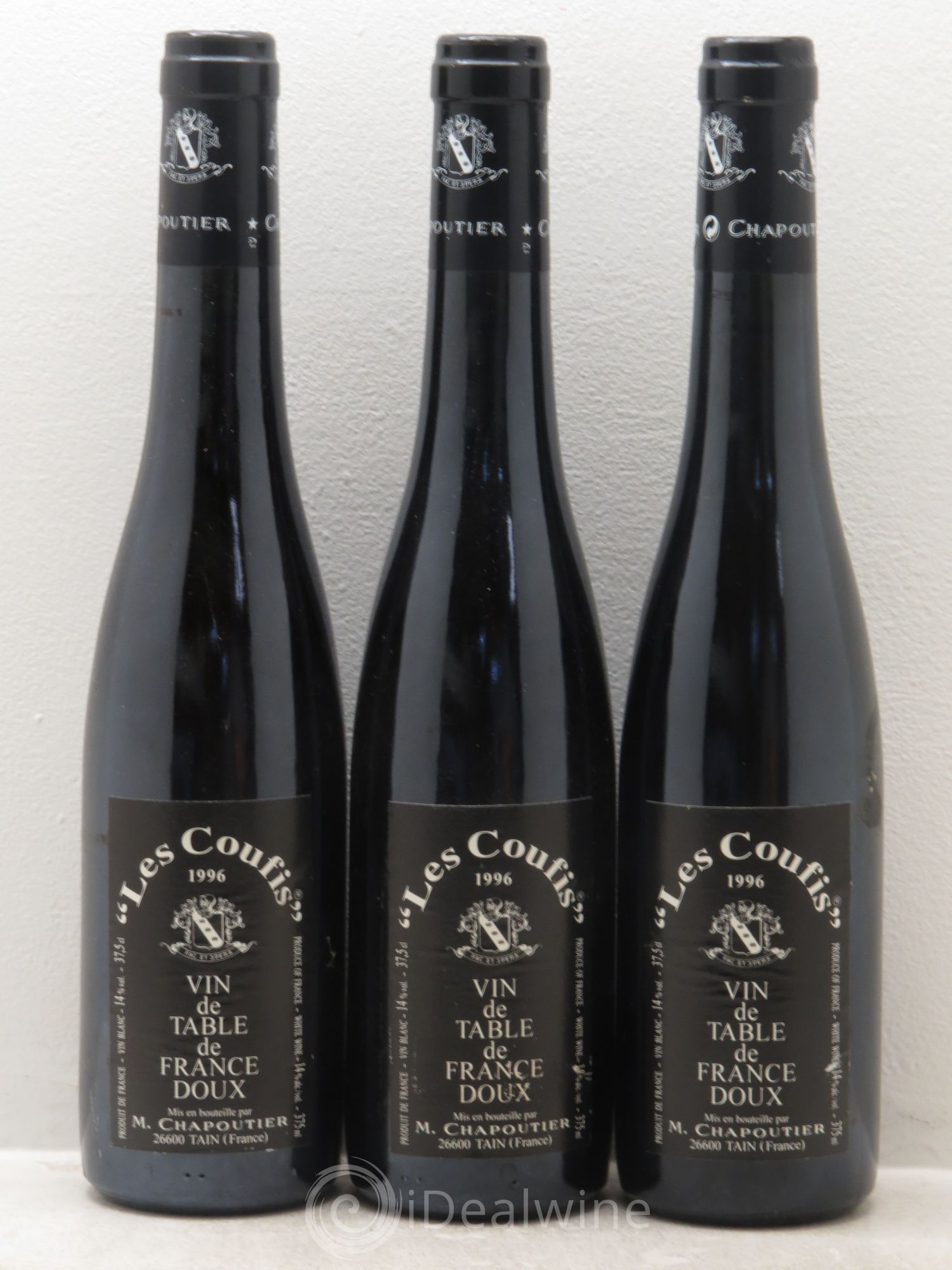 Vin de France Les Coufis Chapoutier vin doux 1996 - Posten von 3 Demi-Flaschen - 0