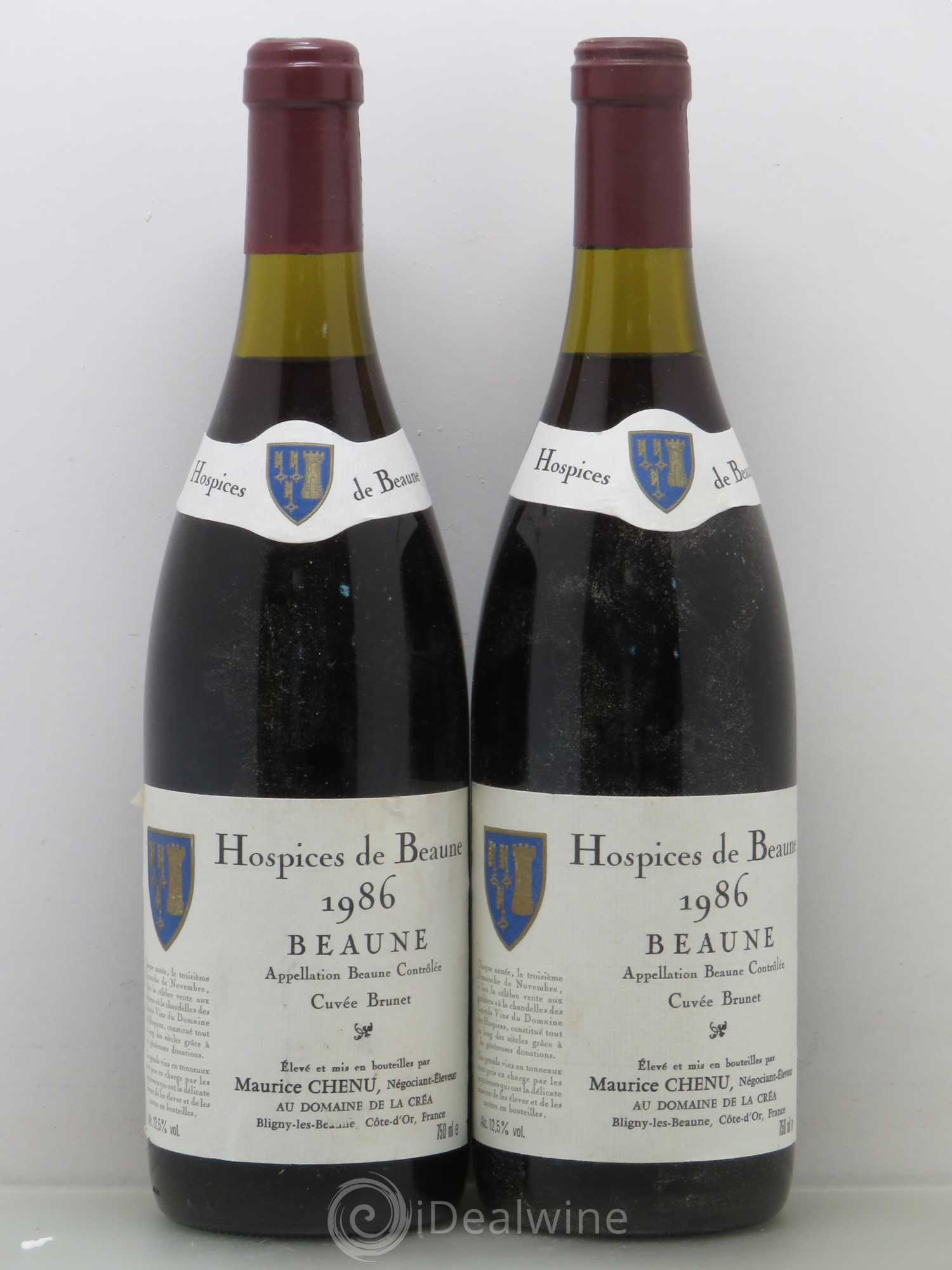 Beaune 1er Cru Cuvée Brunet Hospices de Beaune 1986 - Lot de 2 bouteilles - 0