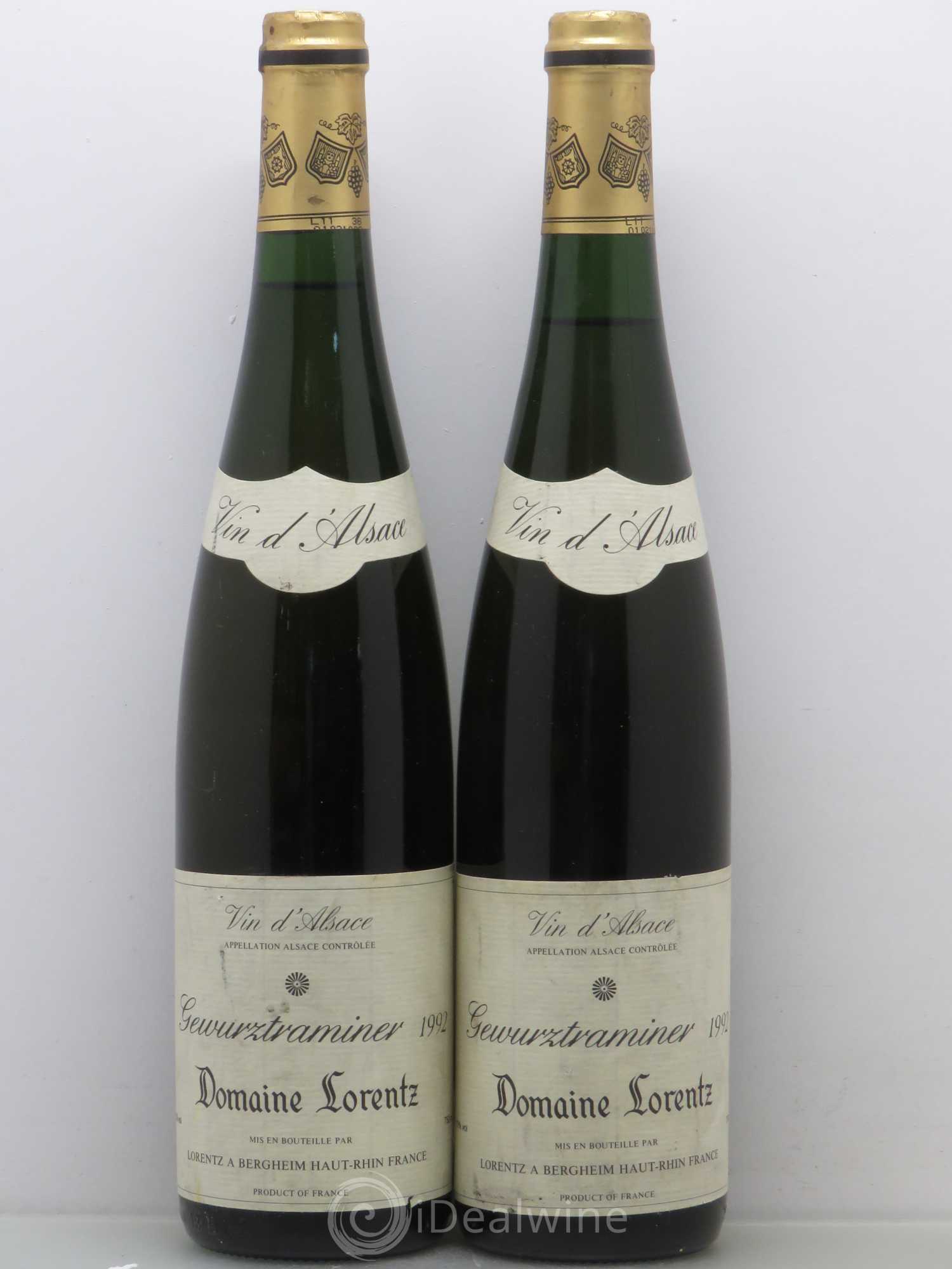 Gewurztraminer Bergheim Domaine Lorentz 1992 - Posten von 2 Flaschen - 0