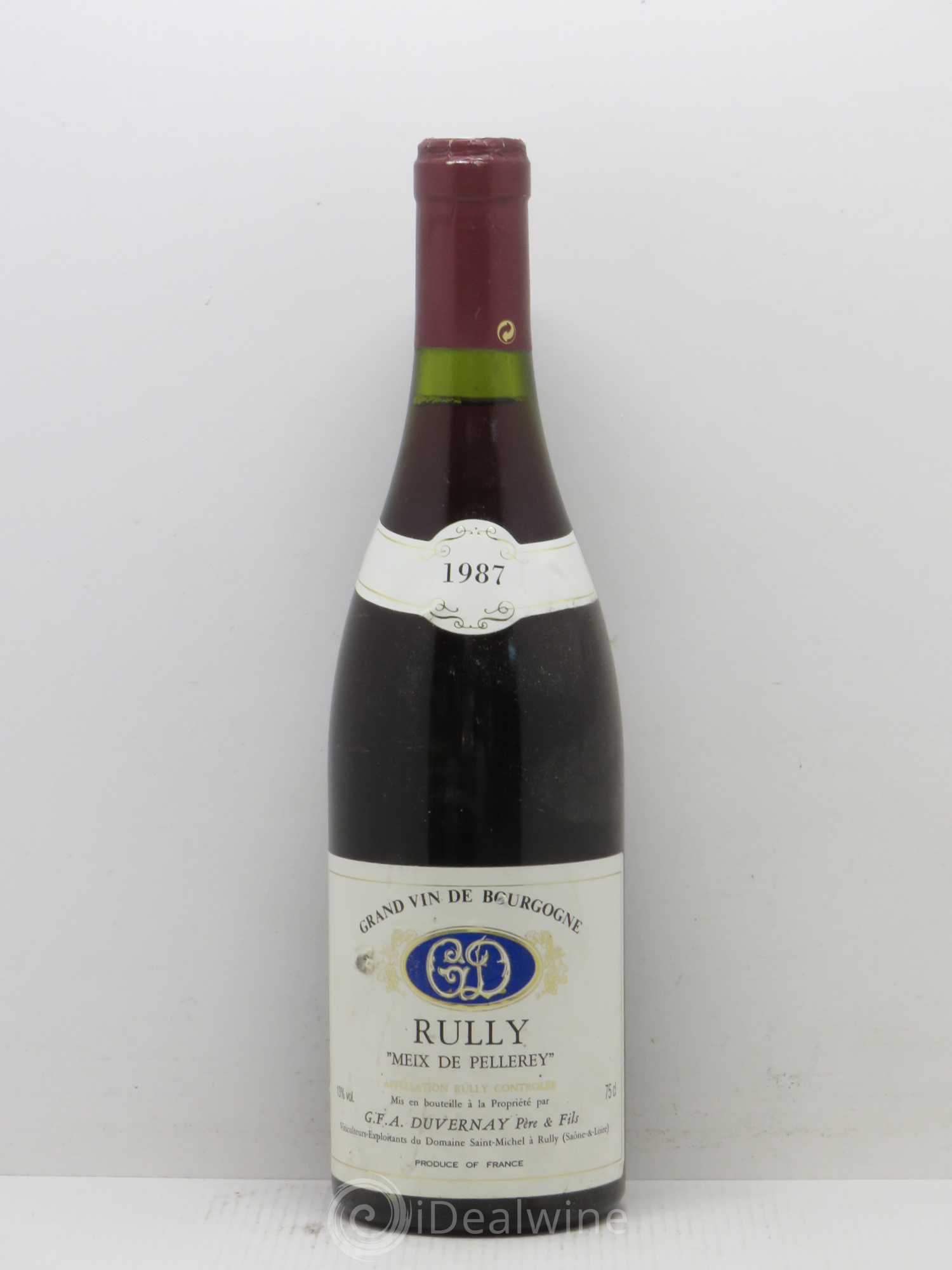 Rully Meix de Pellerey Duvernay 1987 - Lotto di 1 bottiglia - 0