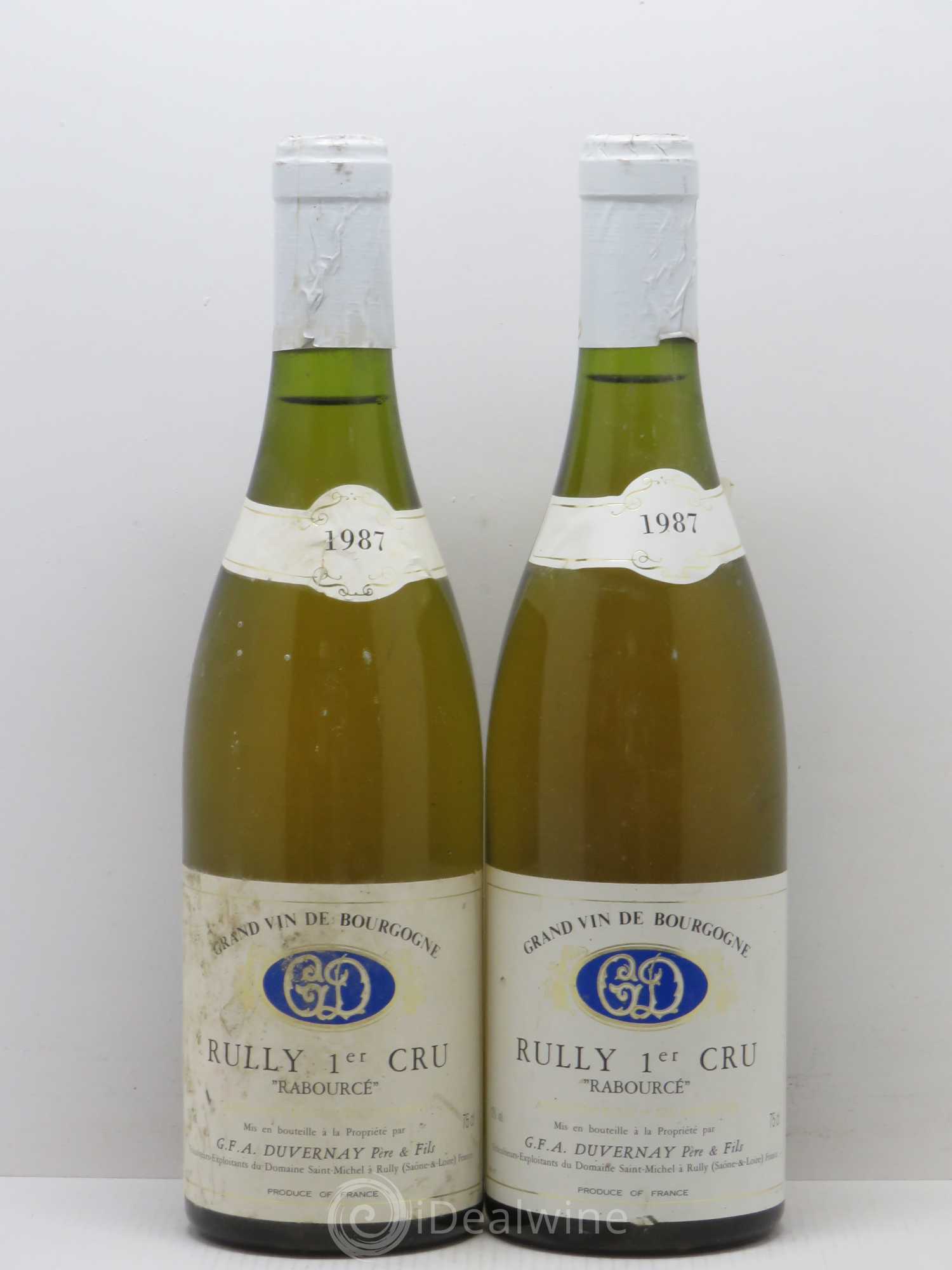 Rully 1er Cru Rabource Duvernay 1987 - Lot de 2 bouteilles - 0