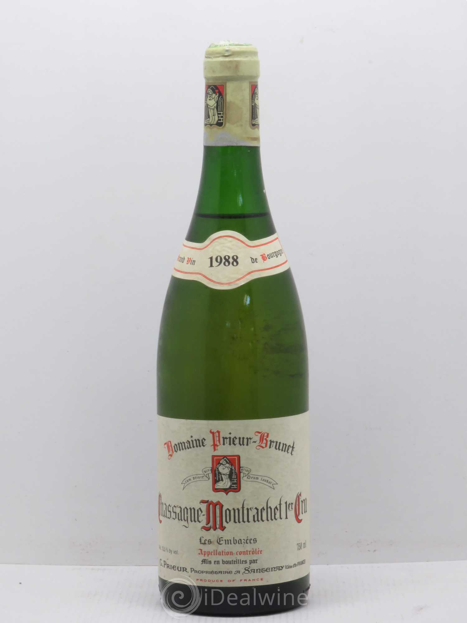 Chassagne-Montrachet 1er Cru Les Embazées Domaine Prieur-Brunet 1988 - Posten von 1 Flasche - 0