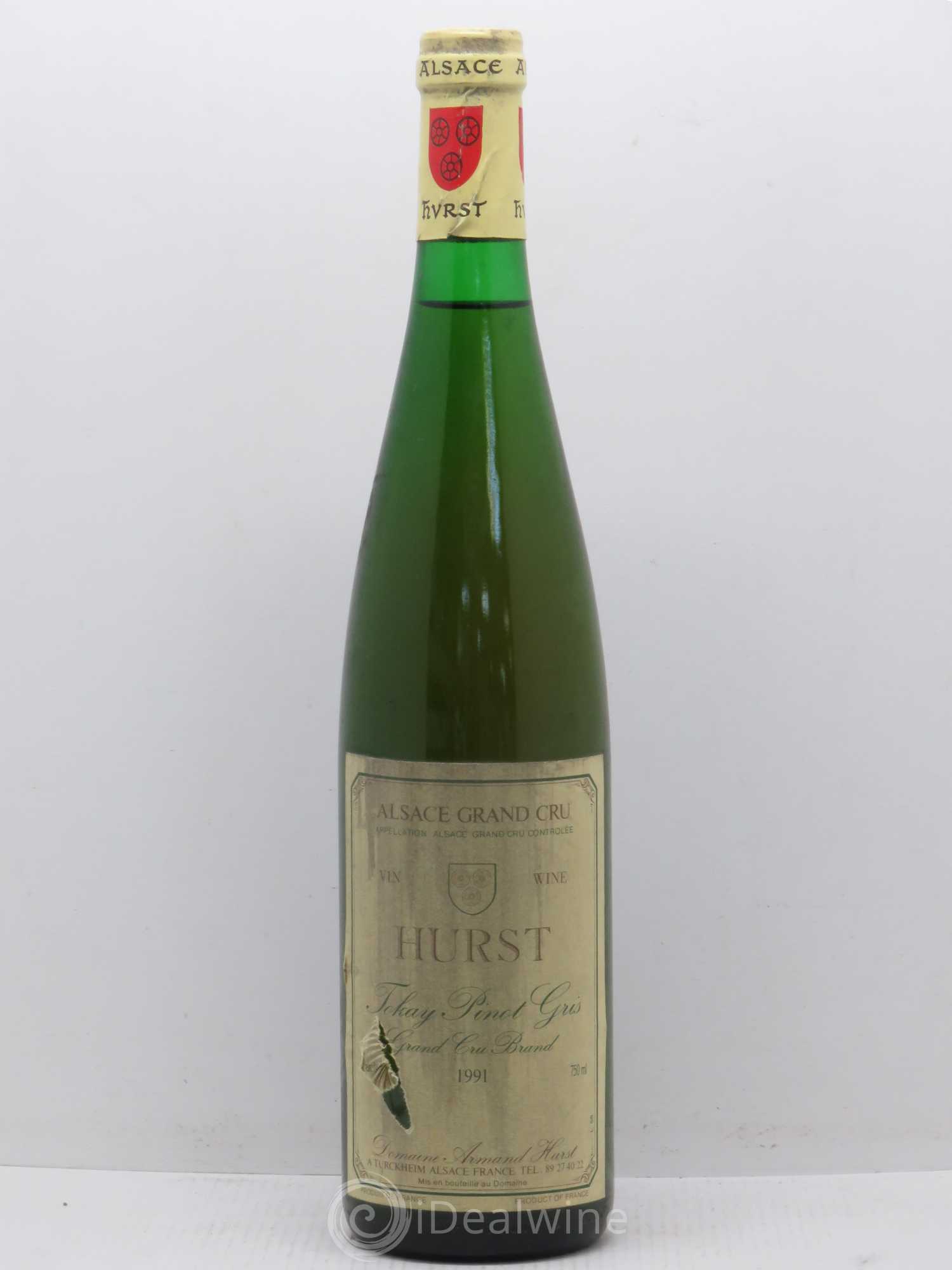 Pinot Gris (Tokay) Grand Cru Brand Domaine Hurst 1991 - Posten von 1 Flasche - 0
