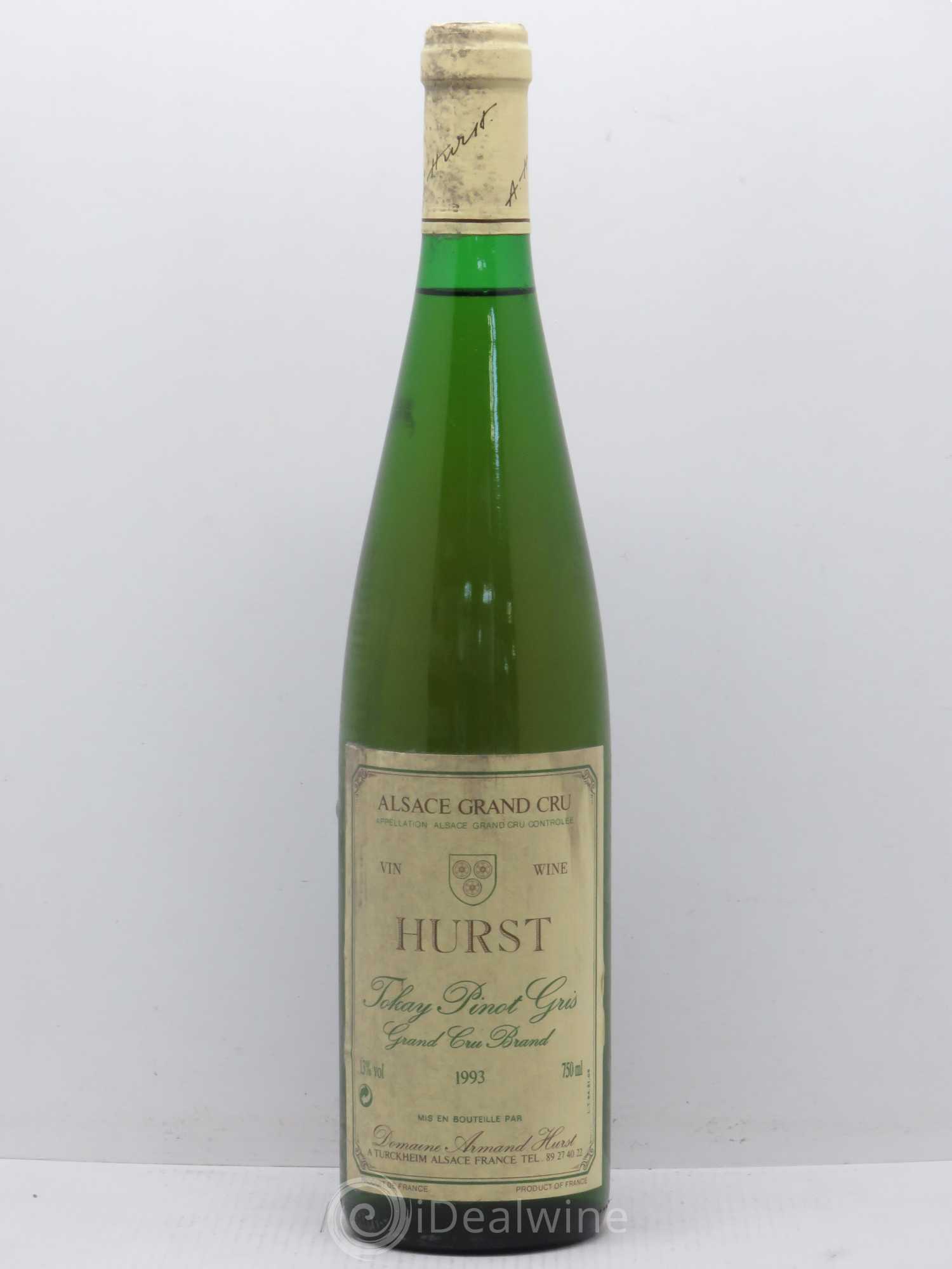 Pinot Gris (Tokay) Grand Cru Brand Domaine Hurst 1993 - Posten von 1 Flasche - 0