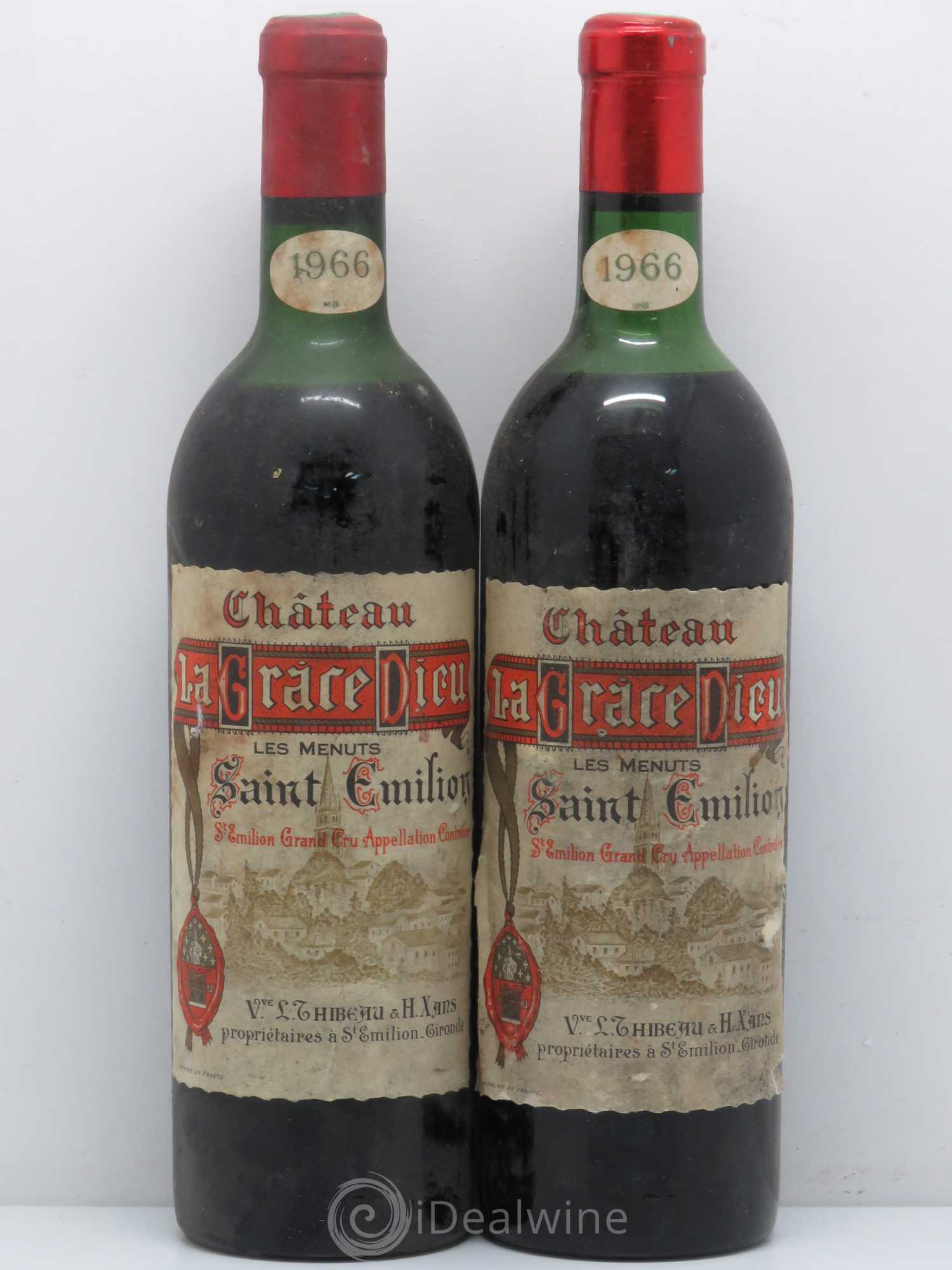 Château la Grâce Dieu les Menuts 1966 - Lot de 2 bouteilles - 0