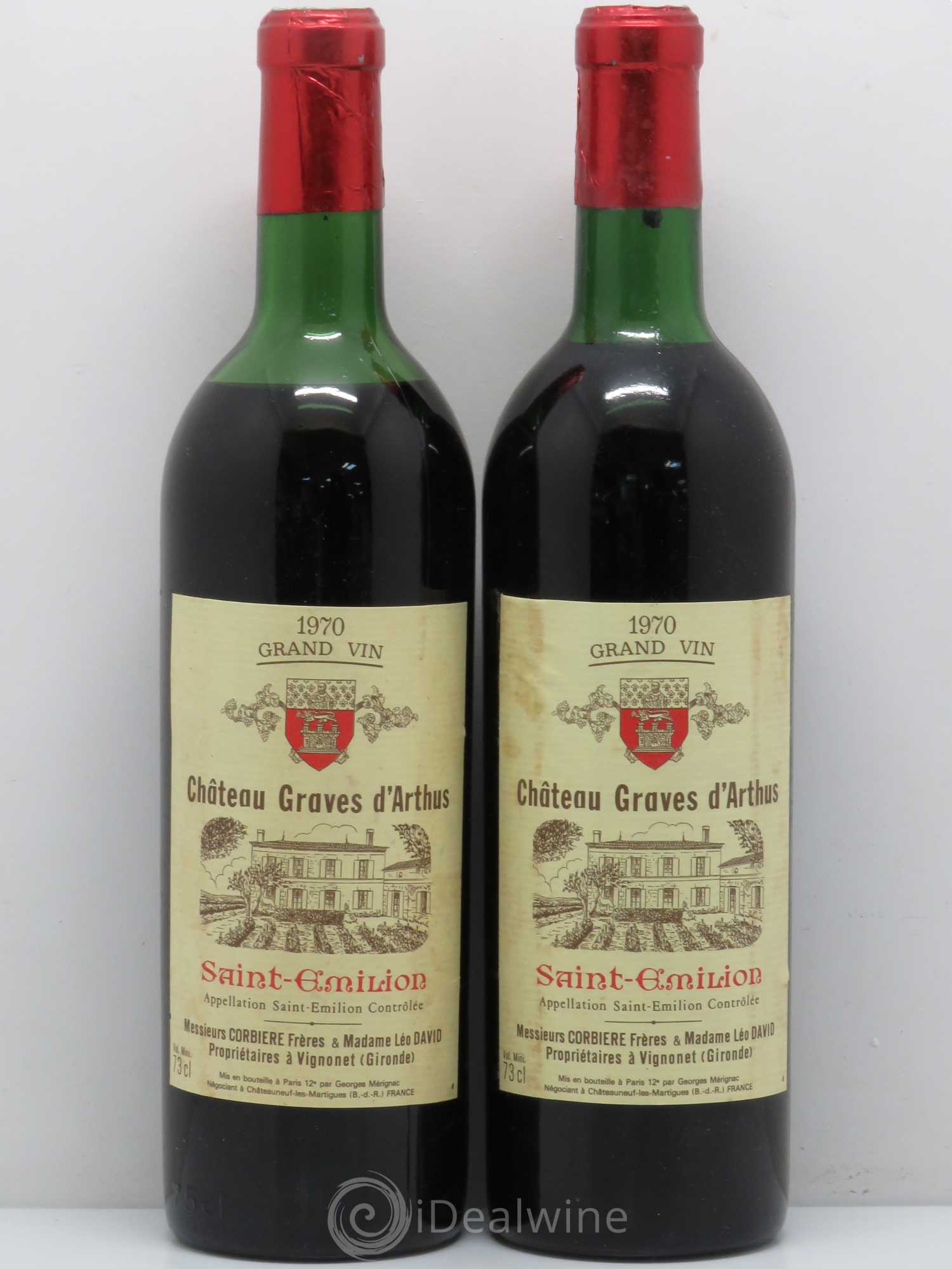 Saint-Émilion Château Graves d'Arthus 1970 - Posten von 2 Flaschen - 0