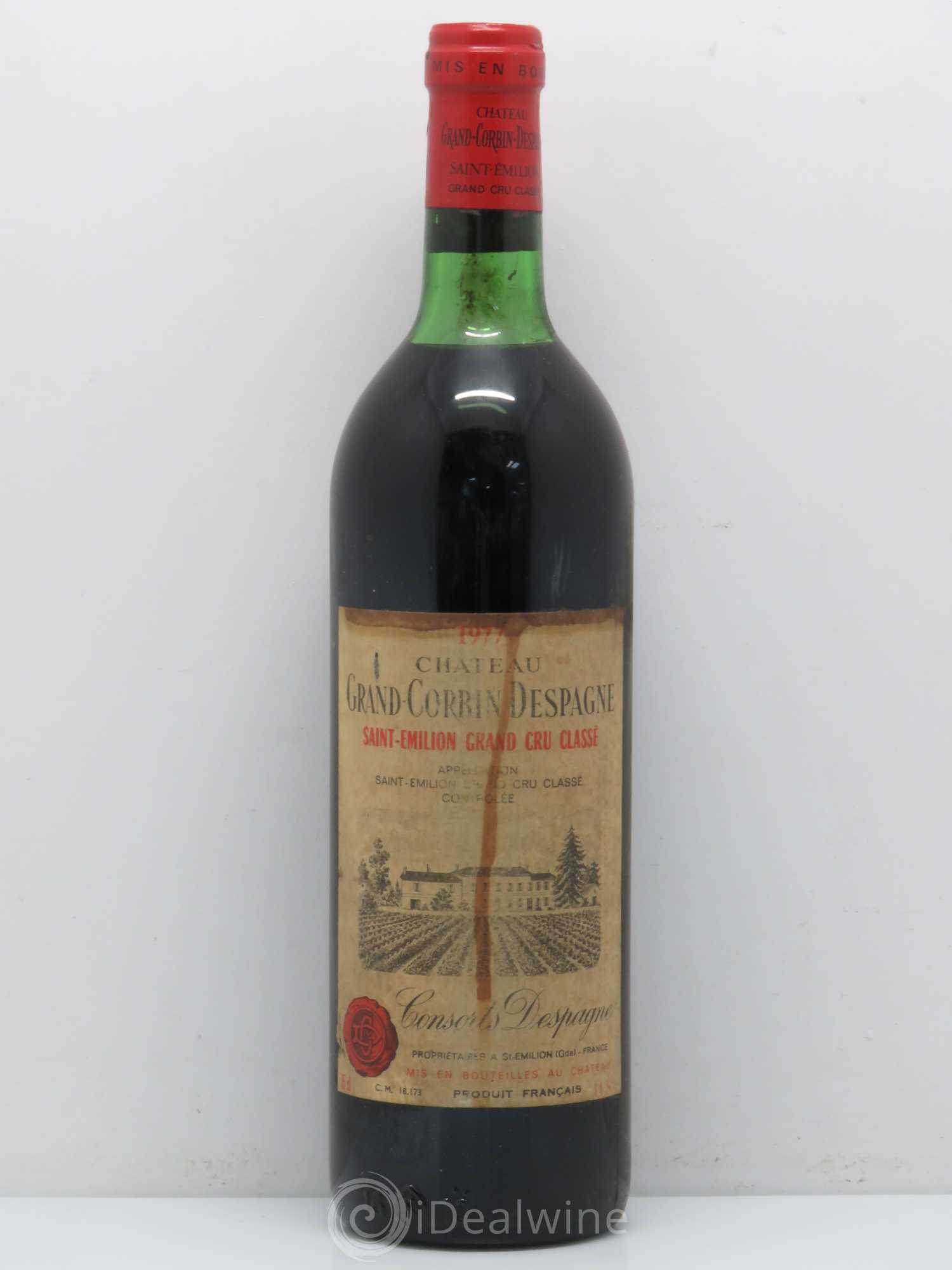 Château Grand Corbin Despagne Grand Cru Classé 1977 - Lot de 1 bouteille - 0
