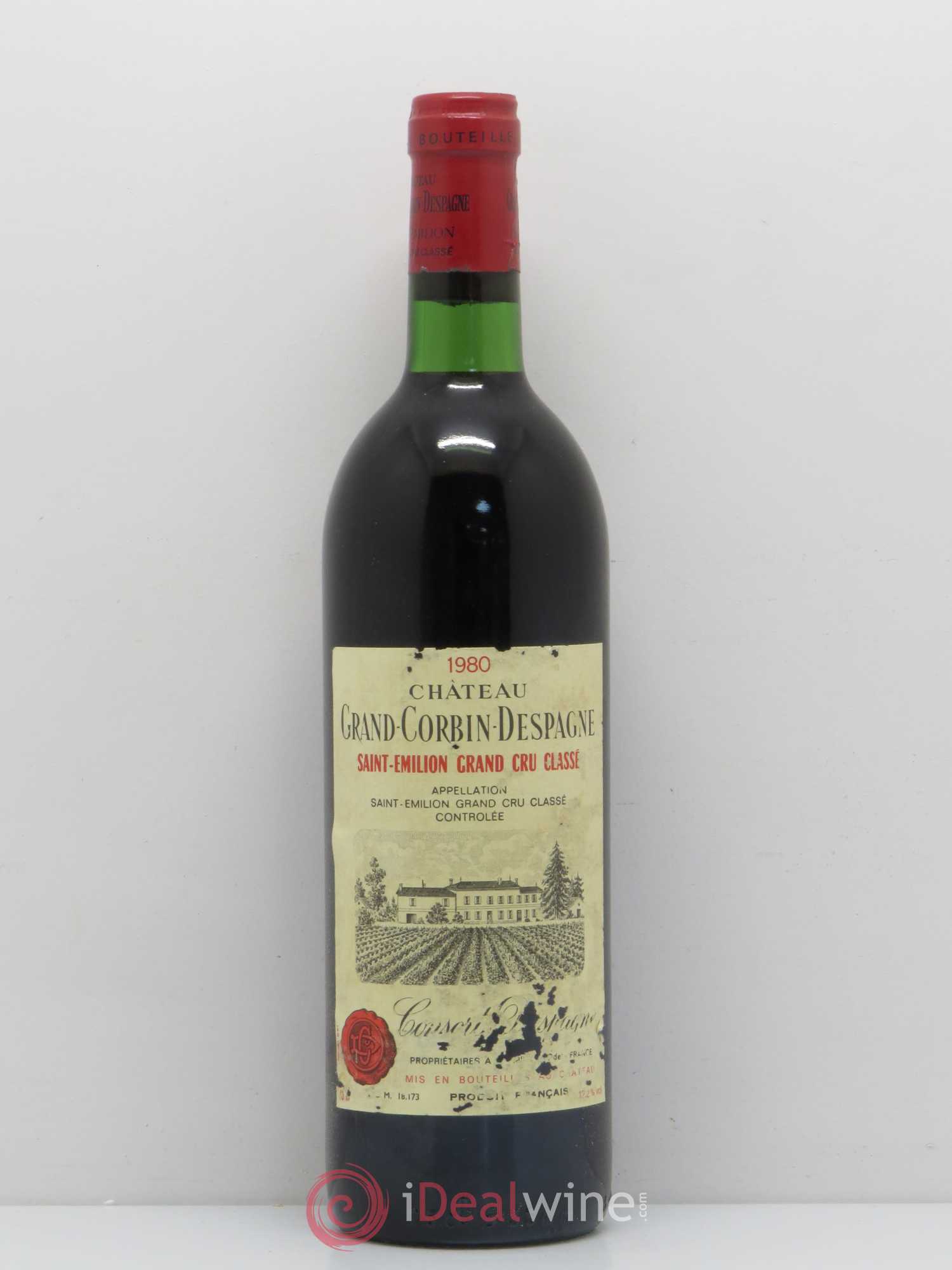 Château Grand Corbin Despagne Grand Cru Classé 1980 - Lot de 1 bouteille - 0