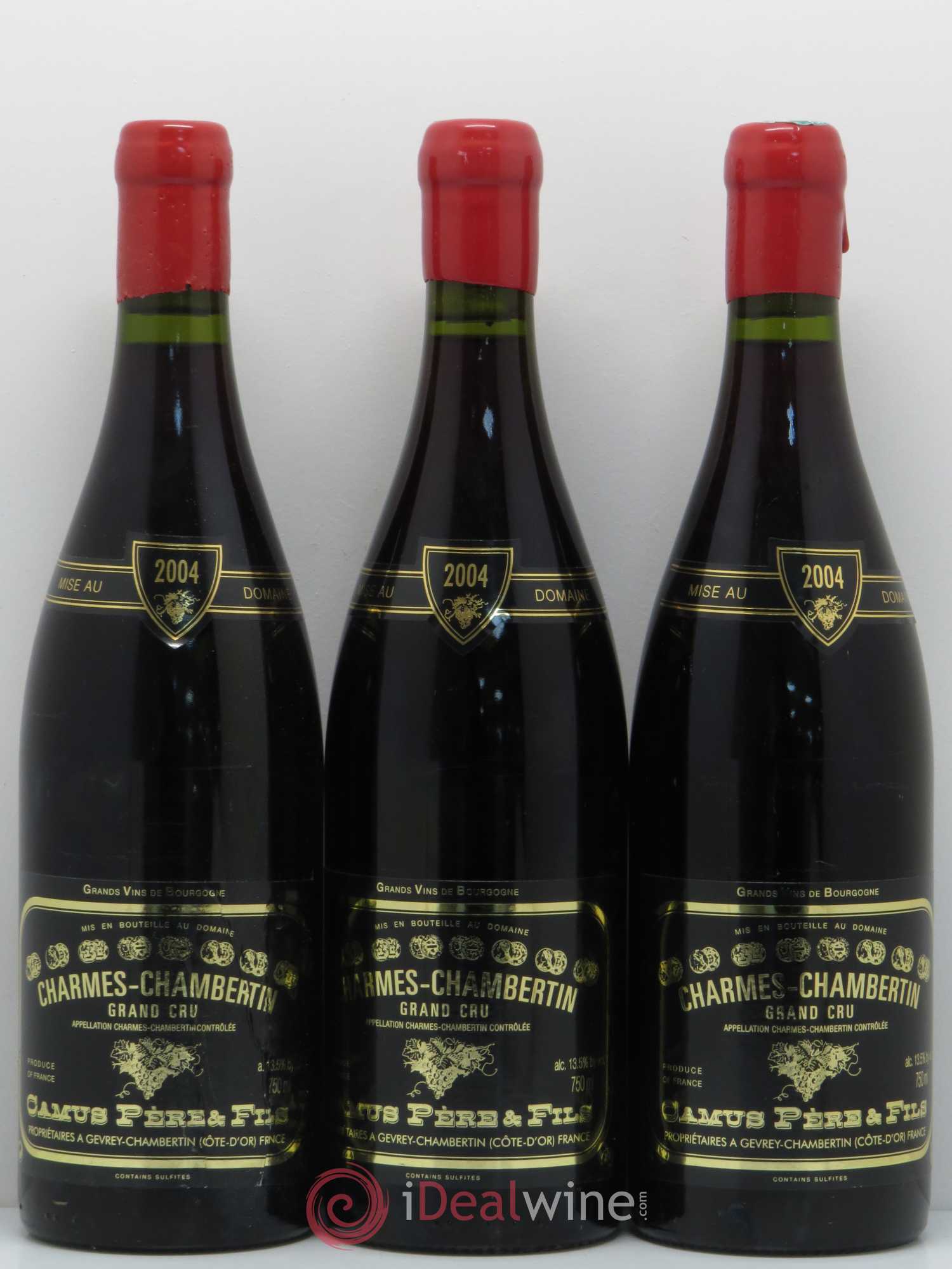Charmes-Chambertin Grand Cru Camus Père et Fils (Domaine) 2004 - Lot de 3 bouteilles - 0