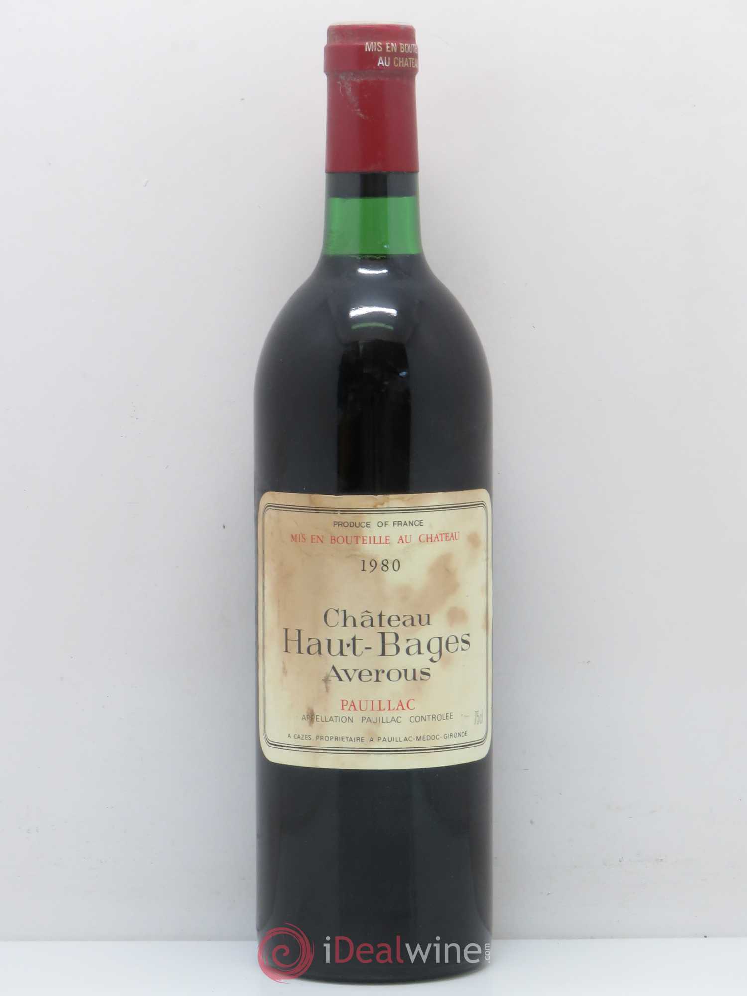 Château Haut Bages Averous Cru Bourgeois 1980 - Lot de 1 bouteille - 0