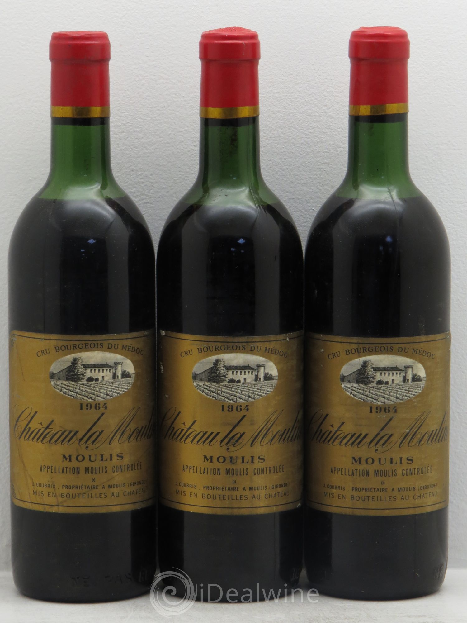 Moulis en Médoc Château La Mouline 1964 - Lot de 3 bouteilles - 0
