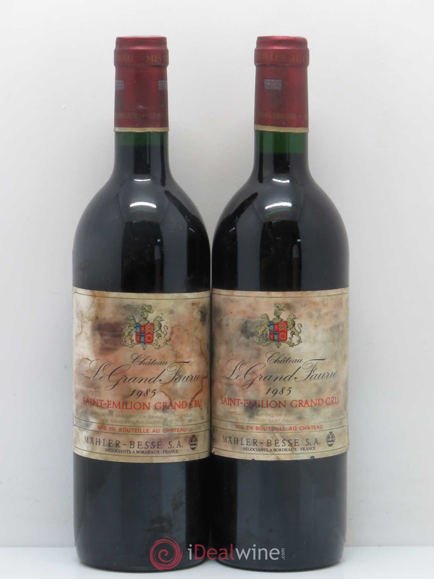 Saint-Émilion Grand Cru Chateau Le Grand Faurie 1985 - Posten von 2 Flaschen - 0
